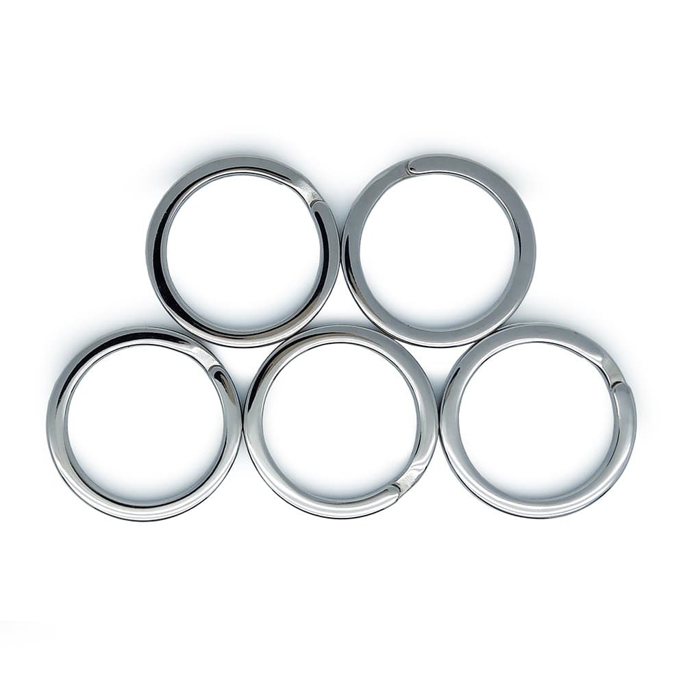 Stainless Steel Diameter 13mm - 32mm Split Key Ring Key Chain Connector, Silver, L