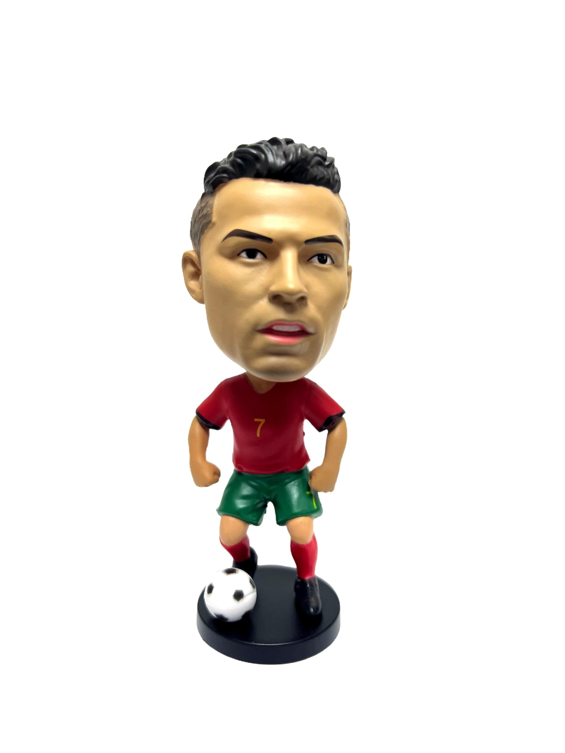 Anime train station Soccer Star, Football Player, Bobble Head, Toy Model Doll for Football Lovers Suitable for Car decorations Ronaldo,Messi,Mohamed Salah, Neymar, Mbappe,Ronaldinho (Ronaldo)