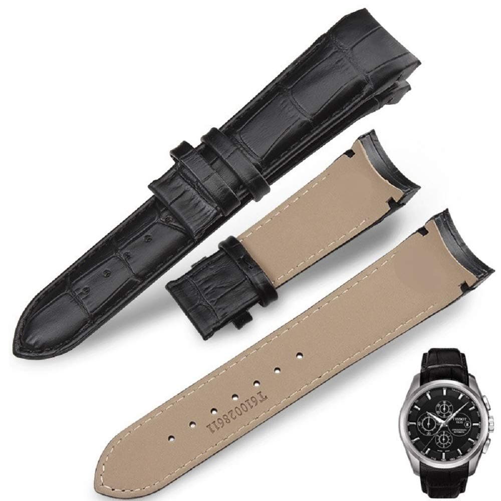 g24 Compatible 23mm Black leather watch band strap wristband T035617A T035439A without clasp Watches