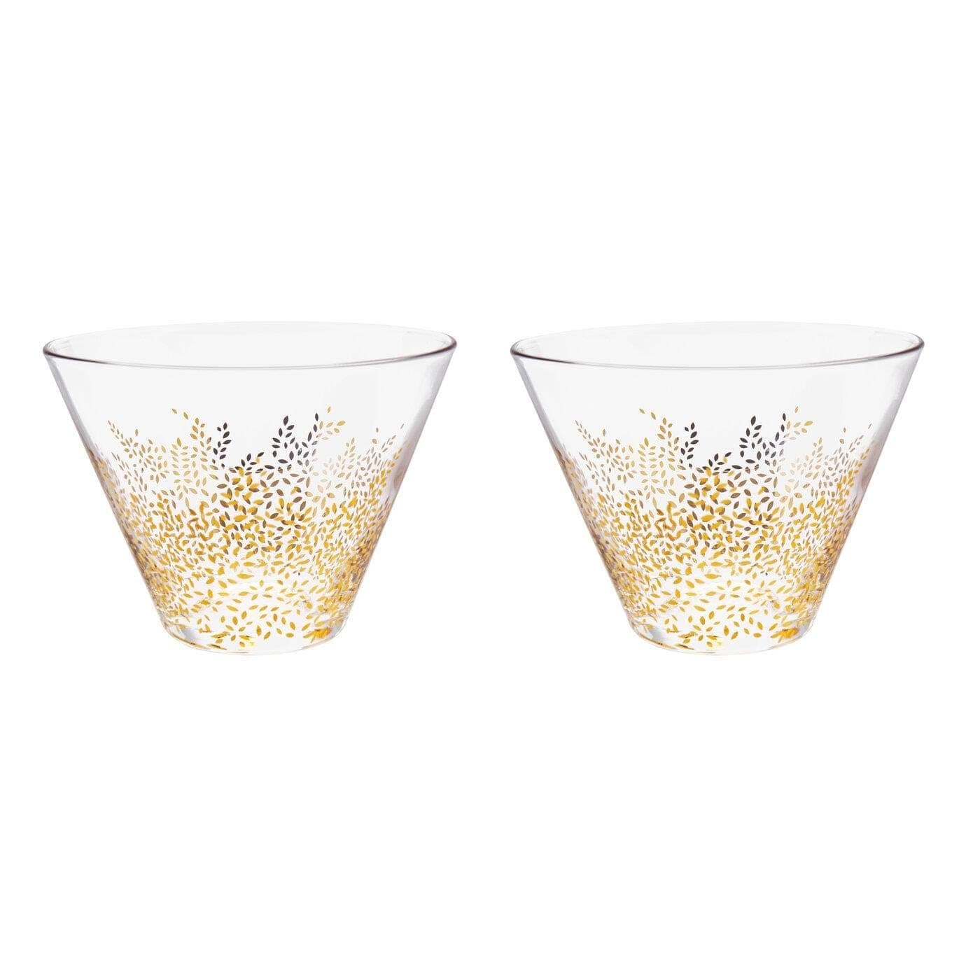 Portmeirion Chelsea Collection Glass Bowls Boxed Set of 2, Gold
