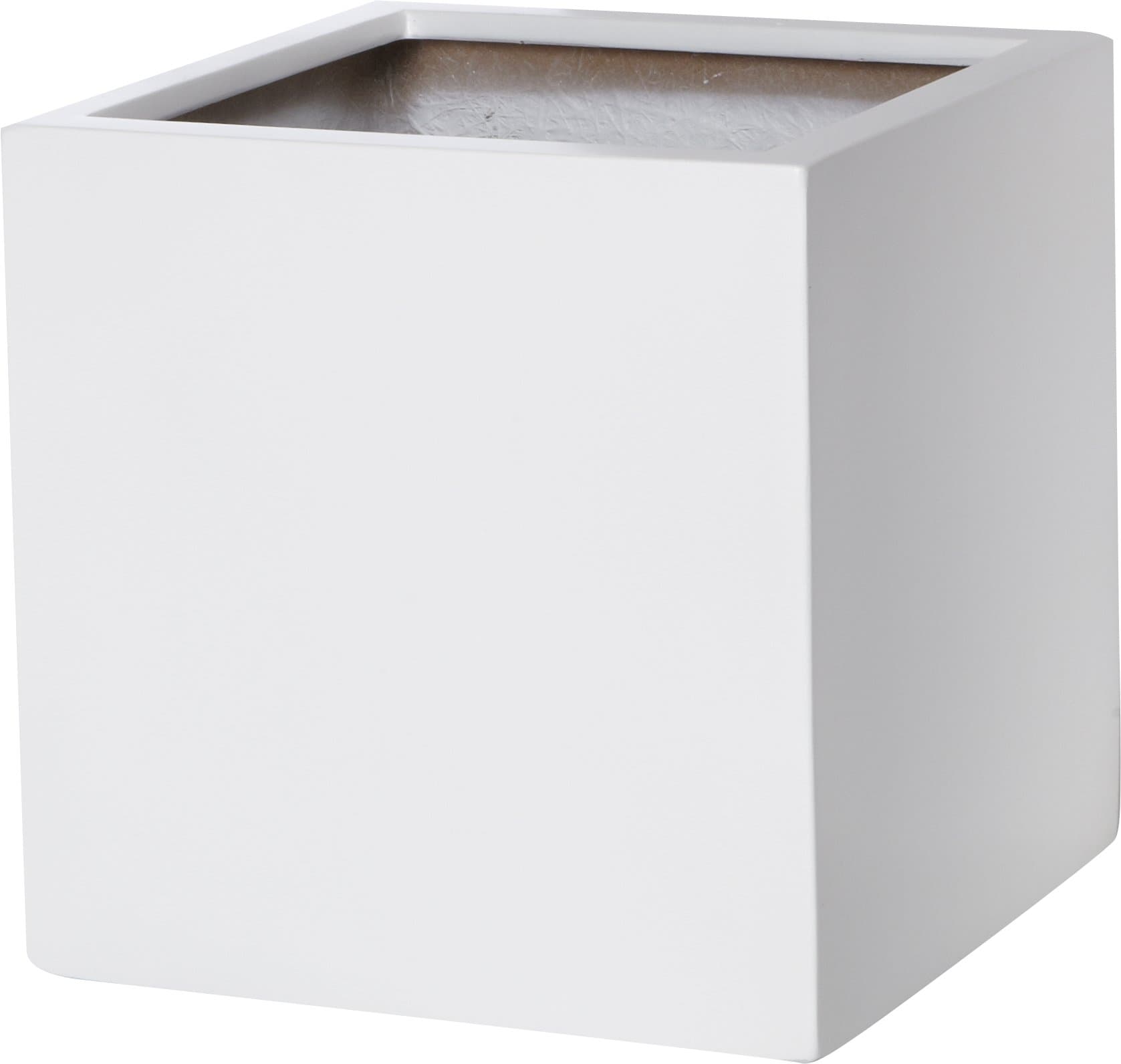 Gartenfreude 4700-1000-101 Plant Pot Fibreglass 30 x 30 x 30 cm Cubic White