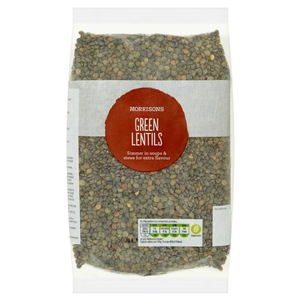 Morrisons Wholefoods Green Lentils, 500g