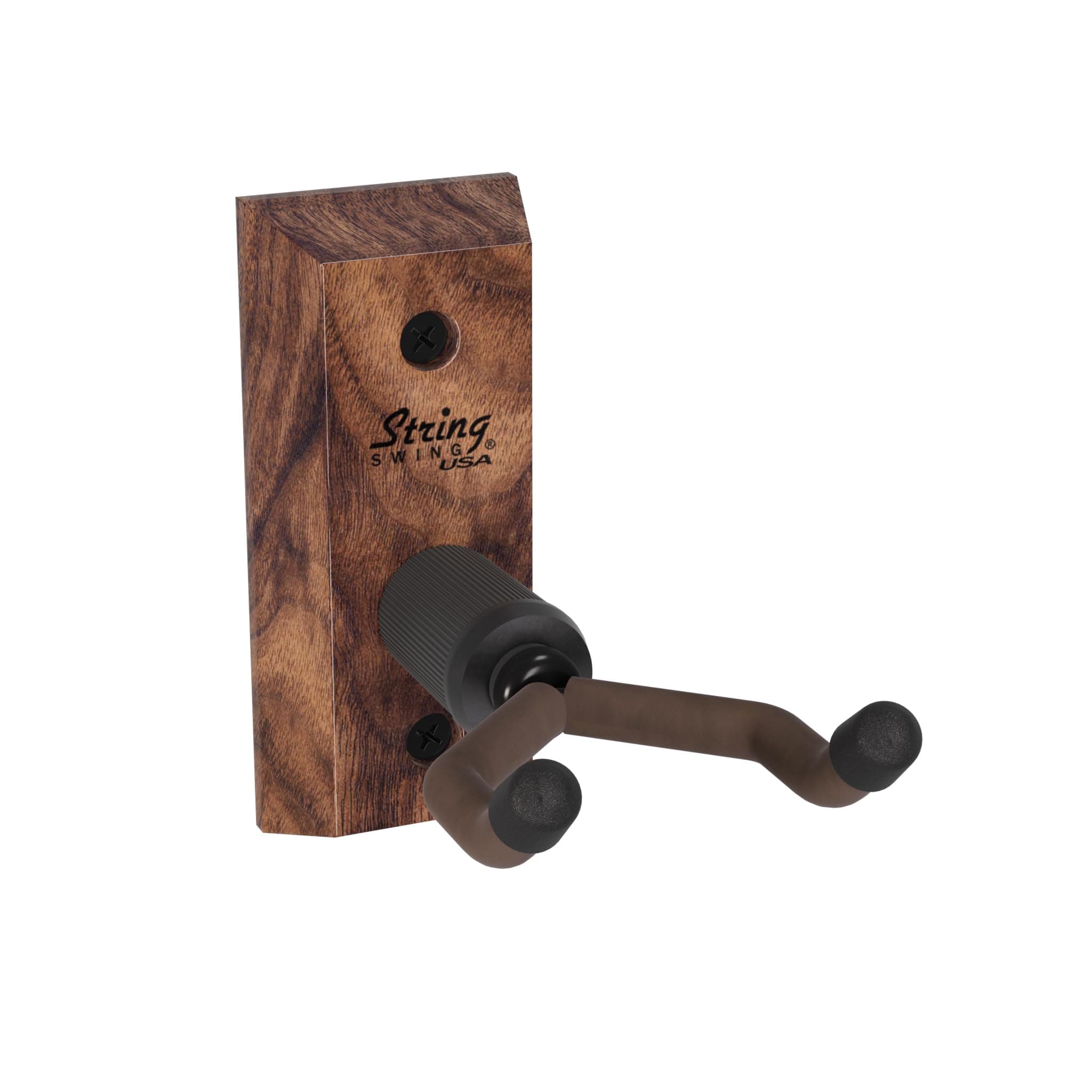 Ukulele Hanger Wooden Wall Mount Made in The USA or Mandolin Hanger - Black Walnut - String Swing CC01UK-BW