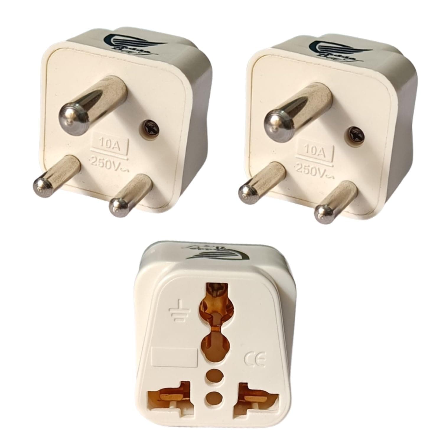 (3 Pcs.) Type D Travel Adapter USA, UK, Japan, Europe to Indian Power Sockets