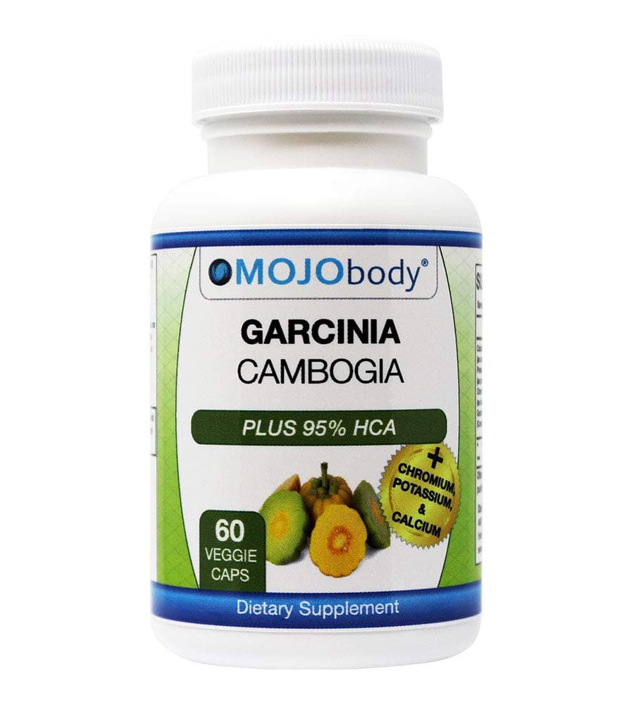 MOJObody Garcinia Cambogia Plus 95% HCA & Chromium, Potassium & Calcium Supports Appetite Suppression, Reduces Stress, 1400mg per Serving, 60 Veggie Capsules