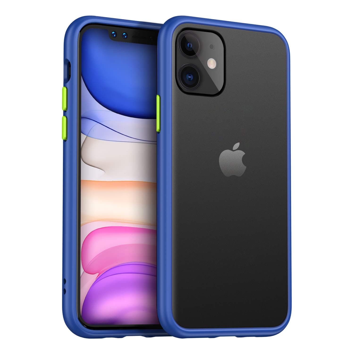 MKOAWA Compatible with iPhone 11 Case, Translucent Matte Shockproof Protective Cover Case for Apple iPhone 11 6.1 inch - Blue