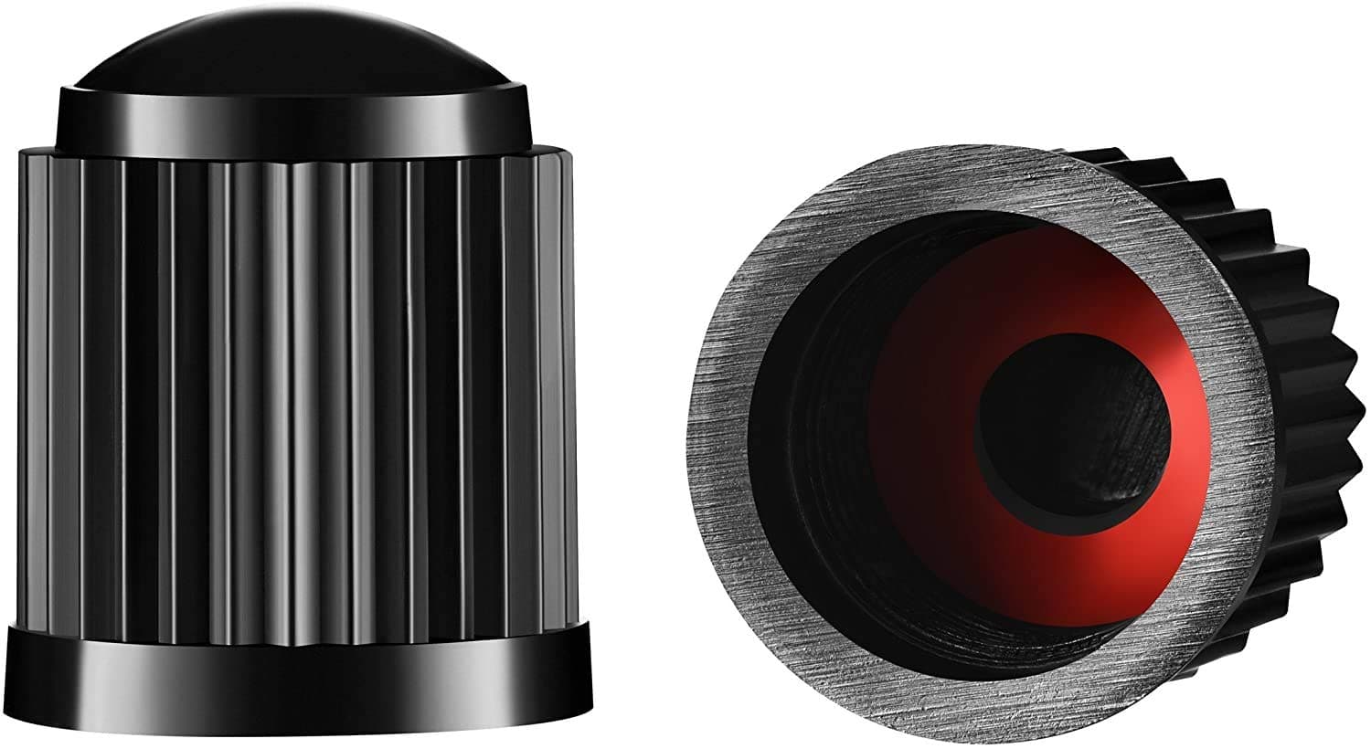 ACUTAS Universal Stem Covers for Cars, SUVs, Bike and Bicycle, Trucks, Motorcycles Heavy-Duty, Airtight Seal Tire Valve Caps (Black, Pack of 25)