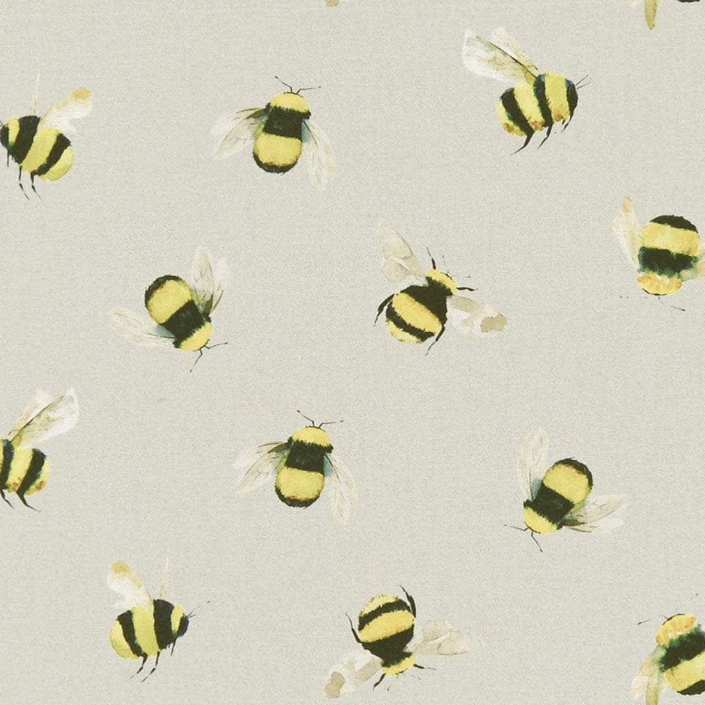 Karina Home Clarke and Clarke Bumble Bees Taupe Cotton PVC Oilcloth Tablecloth 250cm x 132cm