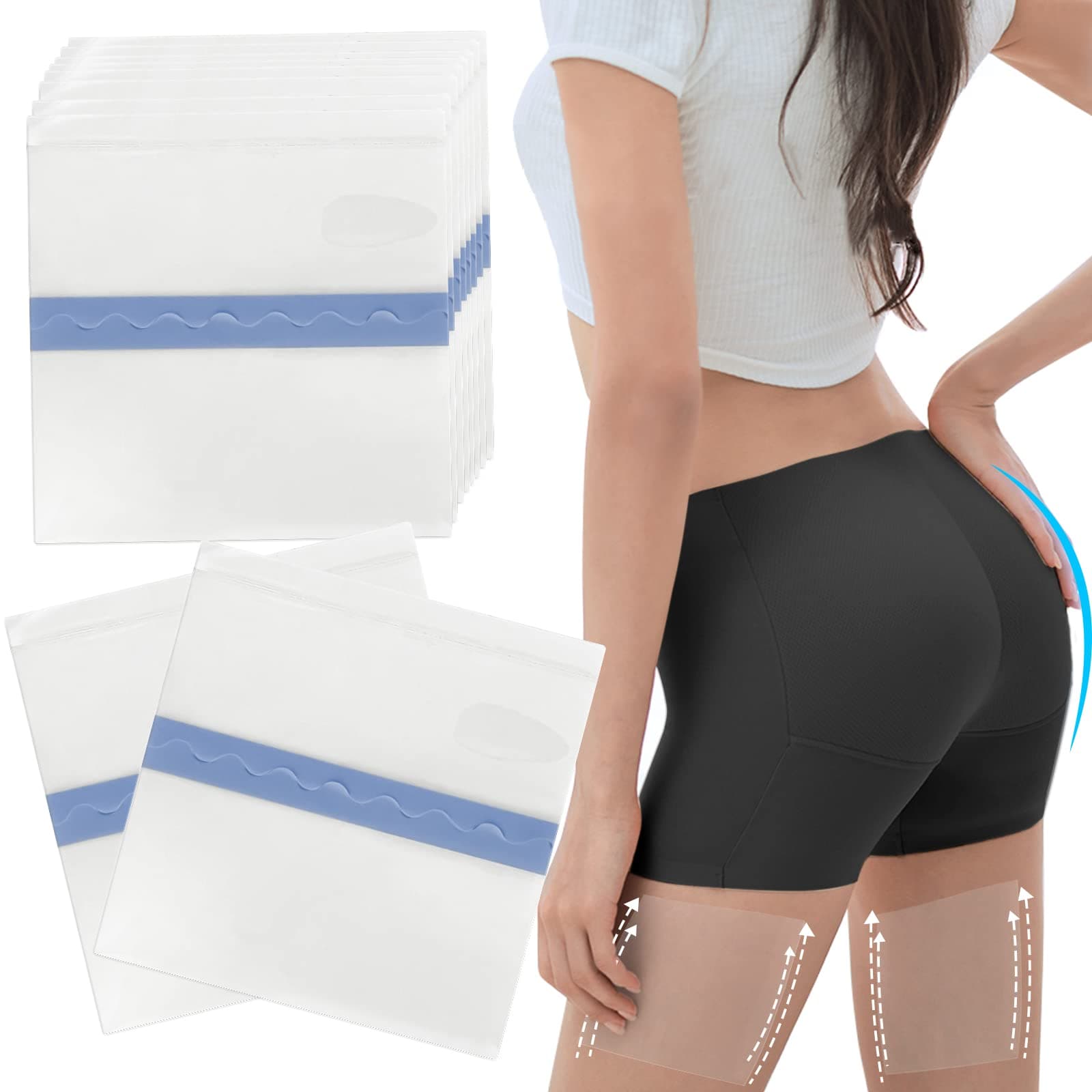 Thigh Lift Tape, 10 Pcs, Lifts Cellulite & Sagging Skin on Thighs, Smooths Wrinkles