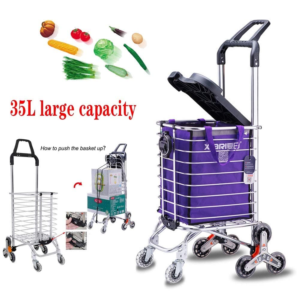 Nwlgl Folding Shopping Cart grocery cart with wheels With a lid, you can sit