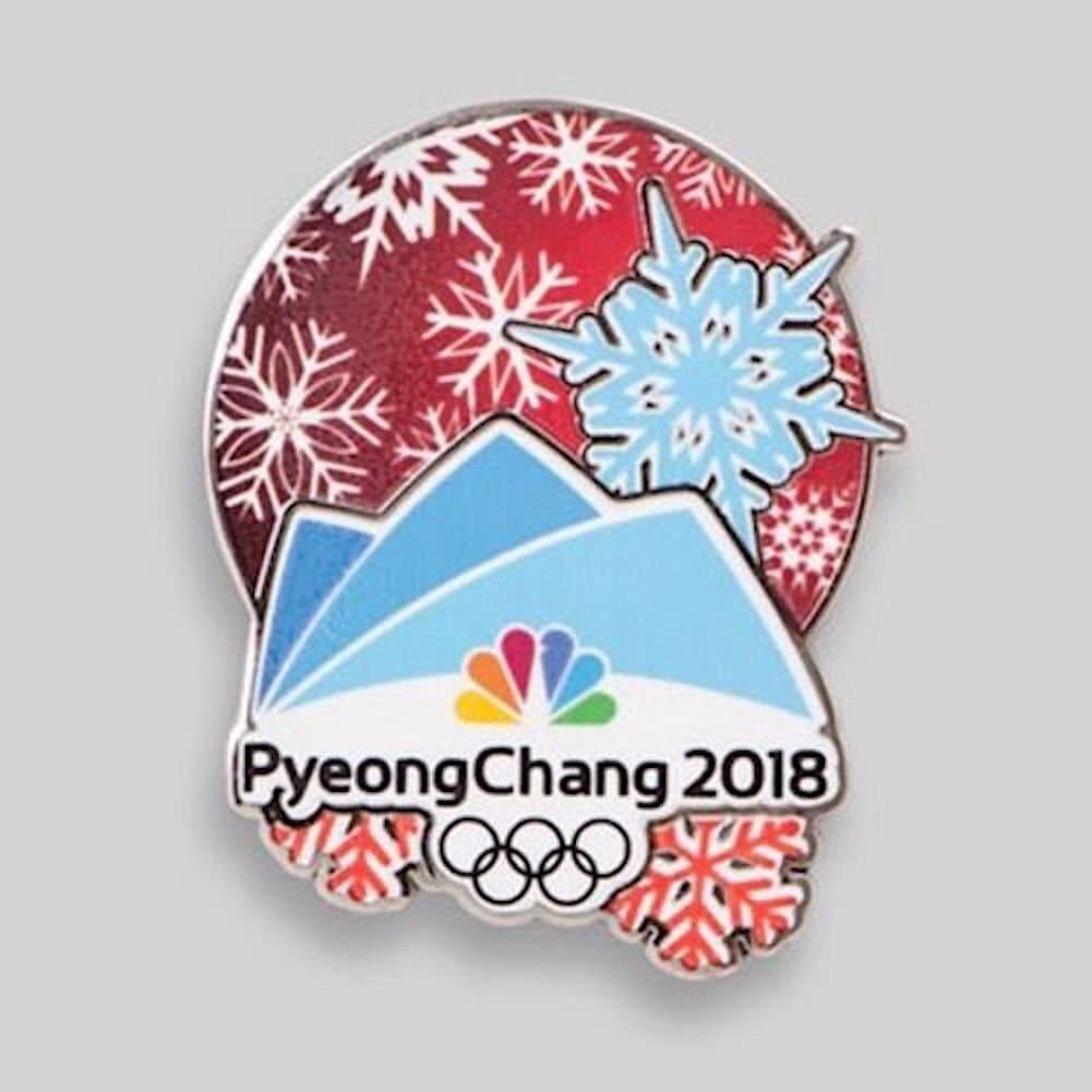 2018 NBC PyeongChang Winter Olympics Pin Badge Media Snowflake Pyeong Chang