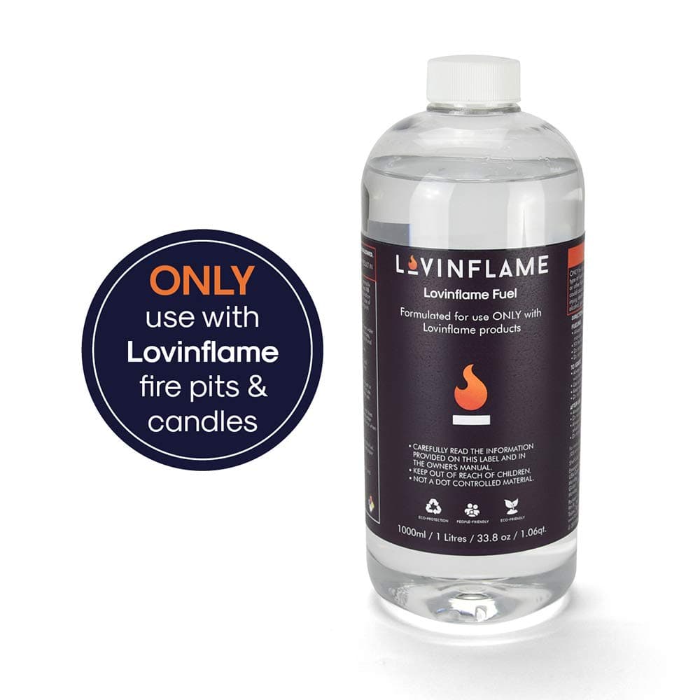 Exclusive Fuel for Lovinflame Fireplaces Fire Pits Firebowls Candles Non-Toxic, Non-Flammable, Water-Soluble, Safe for Transportation & Storage (1 Liter)
