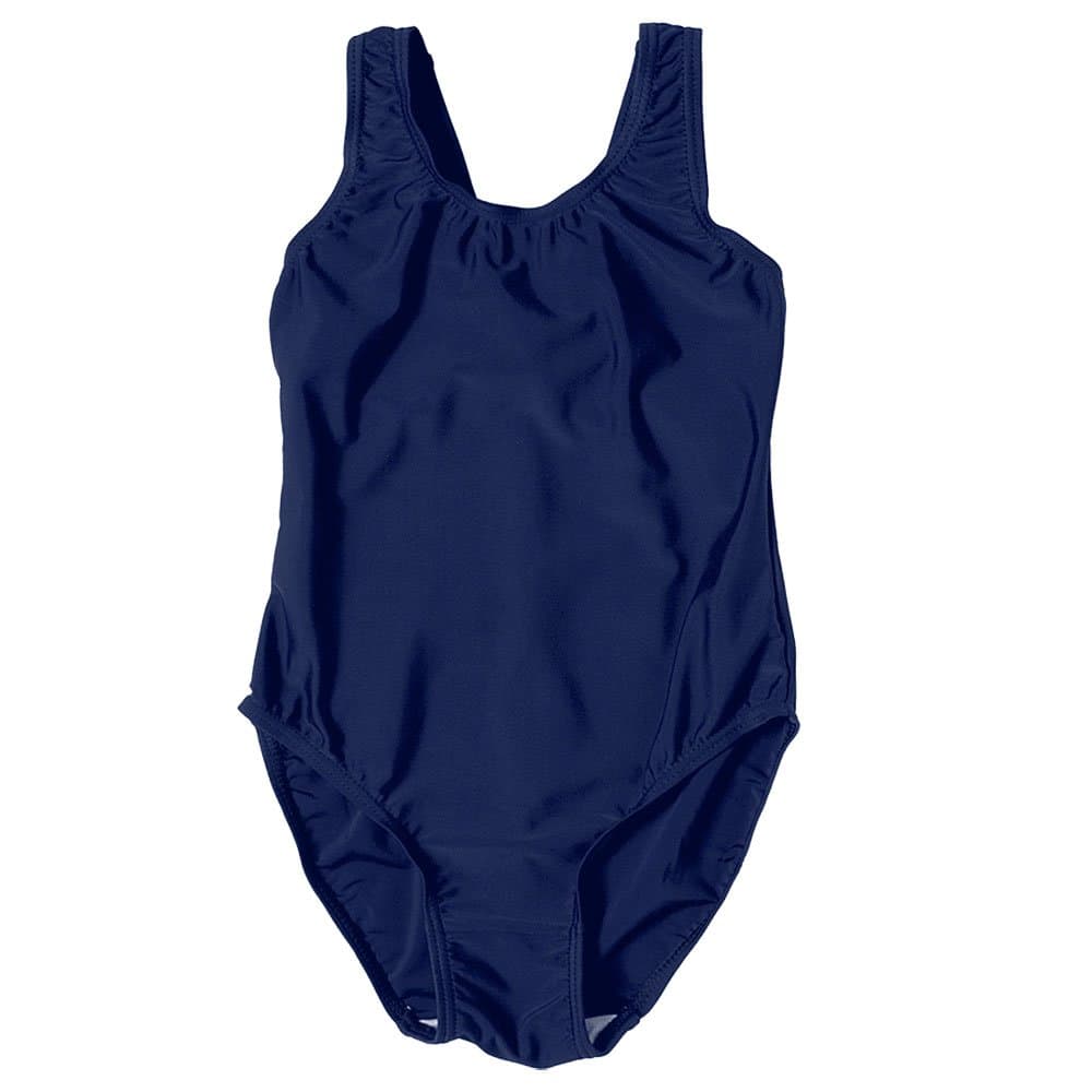 ZecoGirls Swimming Costume School Uniform Black Navy Ages 4-13