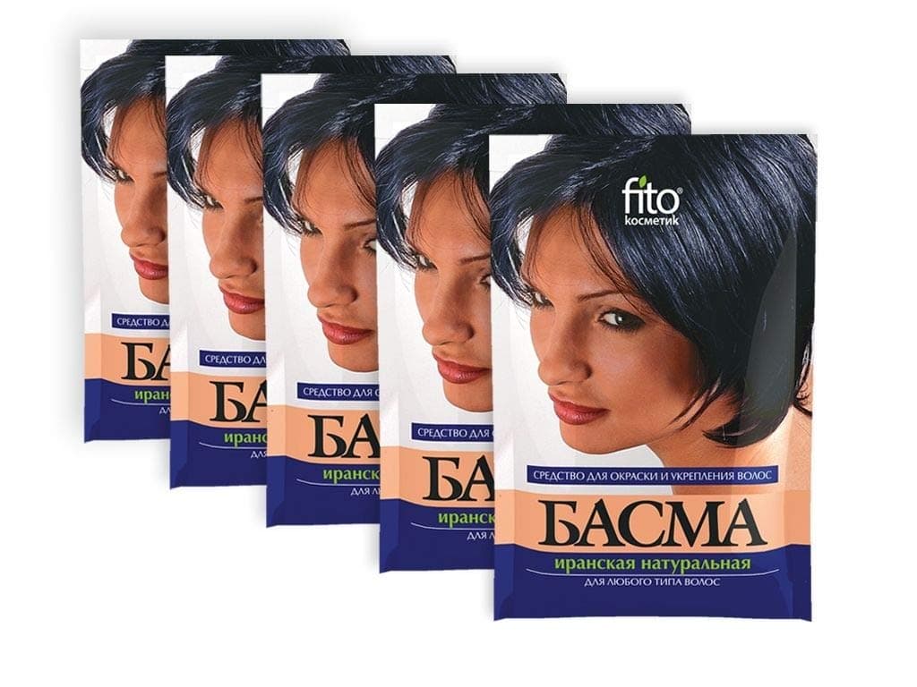 5 Pack Basma Natural Hair Colour Басма 125g (25g per pack) Hair Colour Dye Semi-Permanent Conditioning Hair Colour