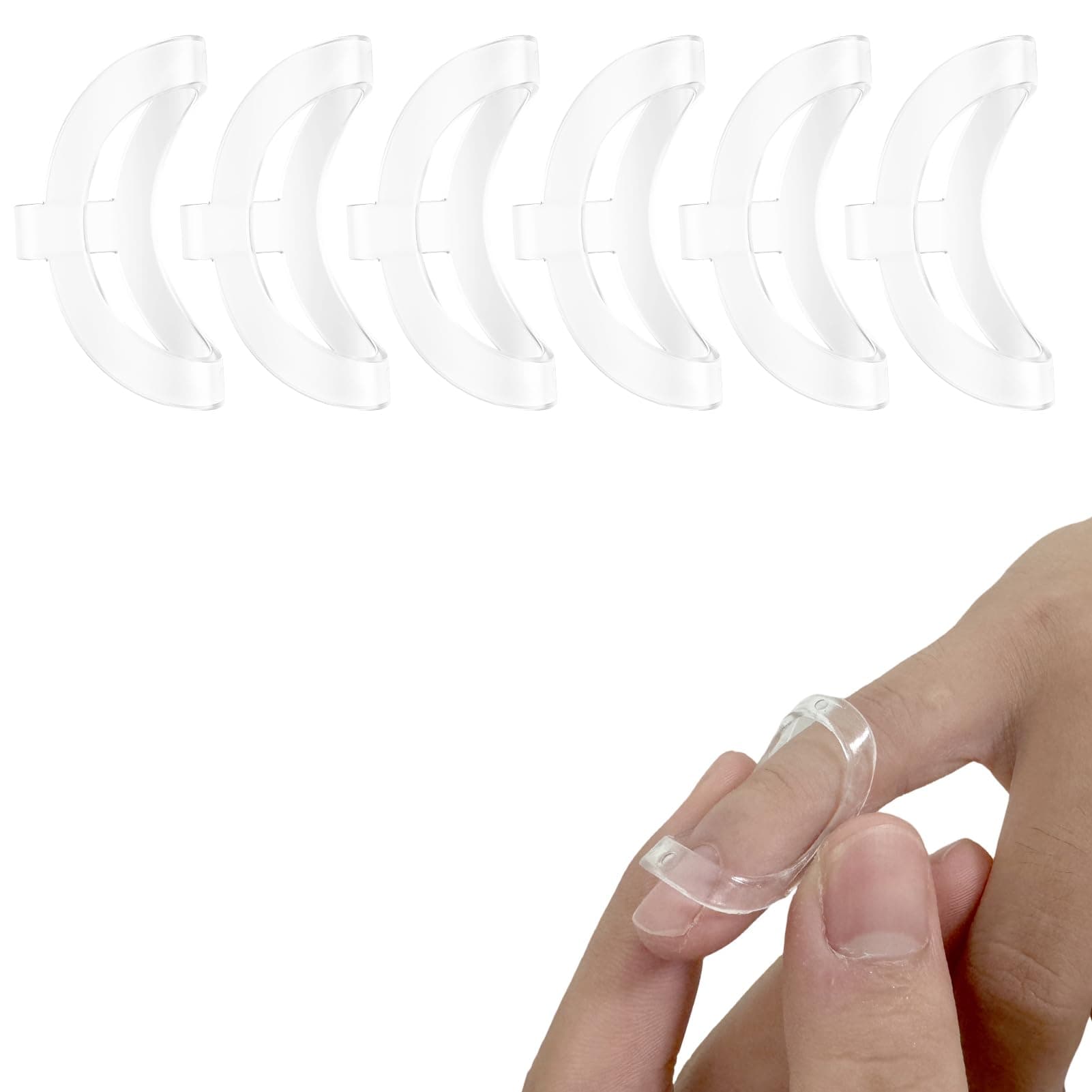 6Pcs Clear Oval Finger Splints, Trigger Finger Splint for Trigger/Mallet/Arthritis/Straightening, Finger Brace Support, Pack of 1 Size (#13)