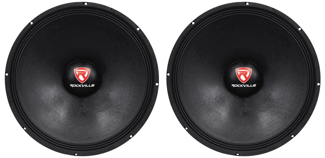 Rockville 2 RVP18W8 2400w 18" Pro Subwoofers 8-Ohm Raw Sub Woofers 90 Oz Magnets