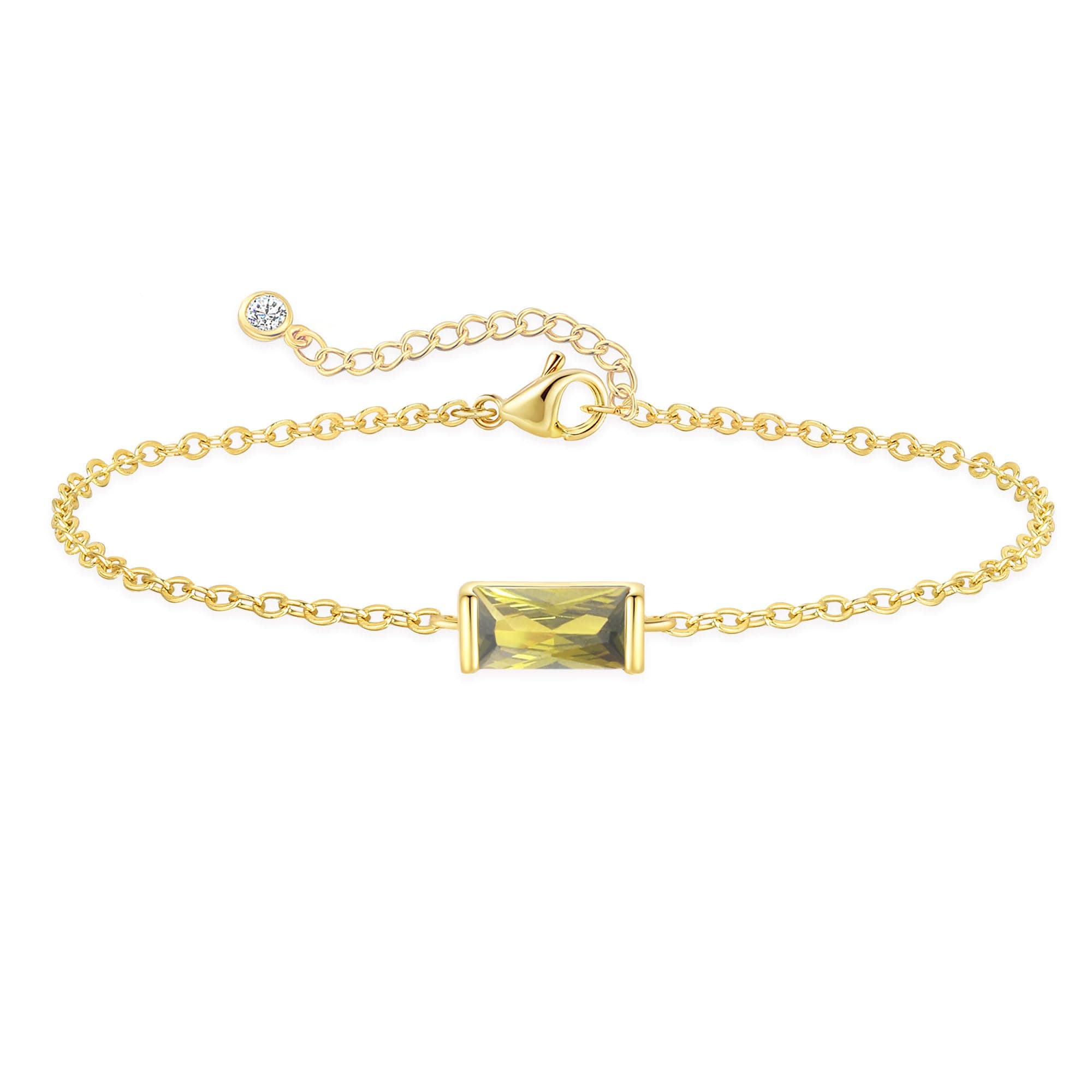 Birthstone Gold Bracelets for Women Non Tarnish Trendy Dainty 14K Gold Plated Bracelet Stack Stackable Blue Green May Emerald Friendship Bracelets Jewelry Gifts for Mom Best Friend