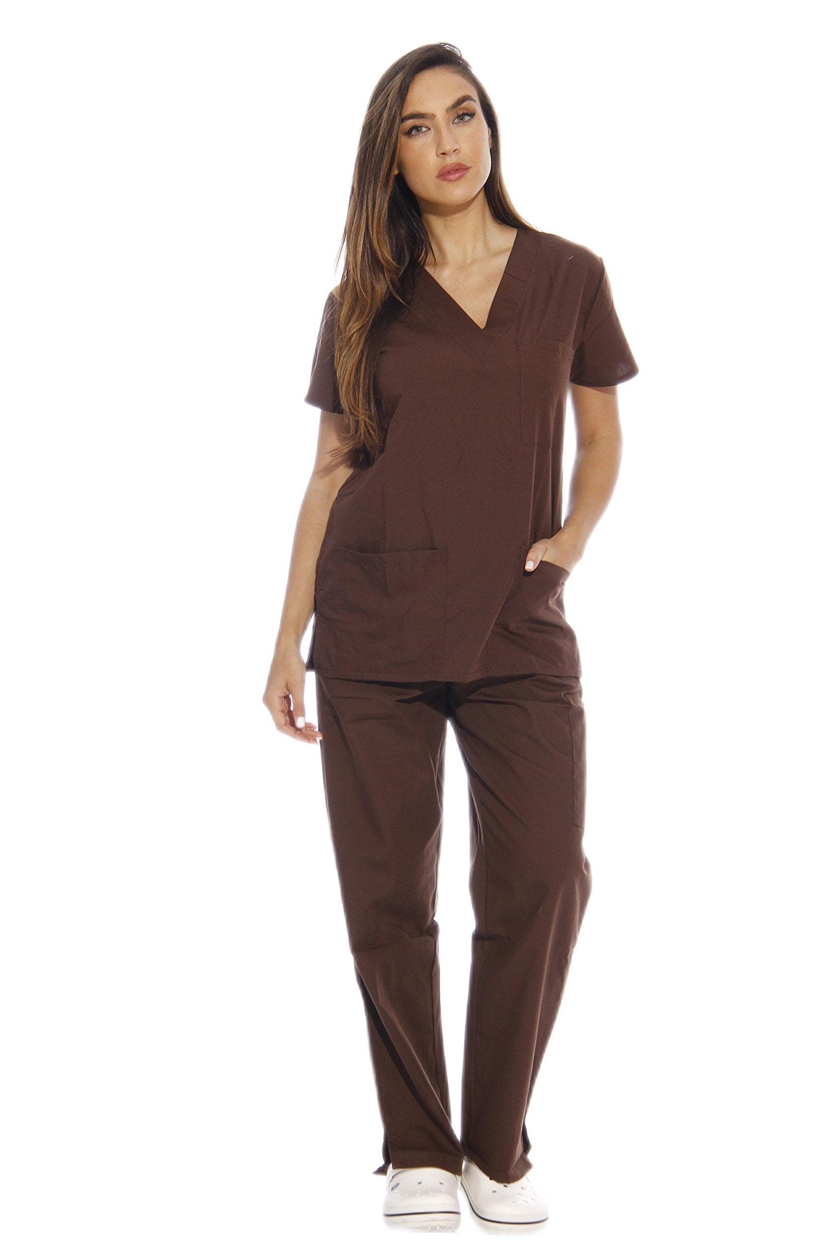 Just Love Women's Six Pocket Medical Scrubs Set (V-Neck with Cargo Pant)