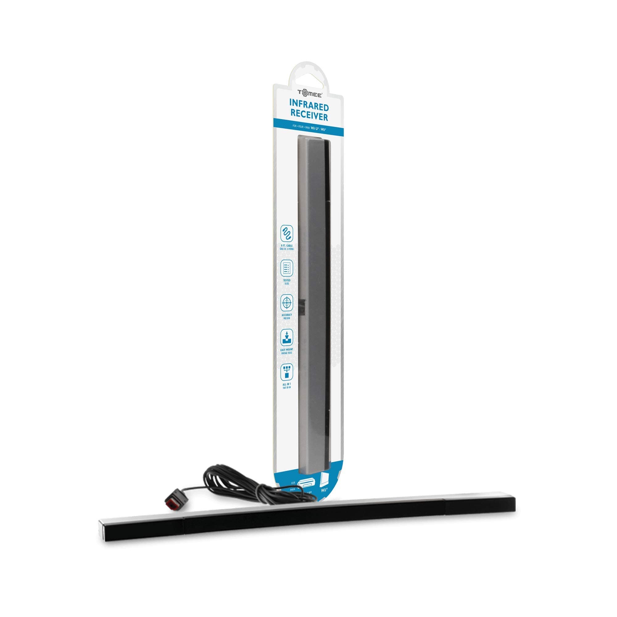 Tomee - Wired Sensor Bar for Nintendo Wii/Wii U Gaming Consoles, Includes Durable Stand