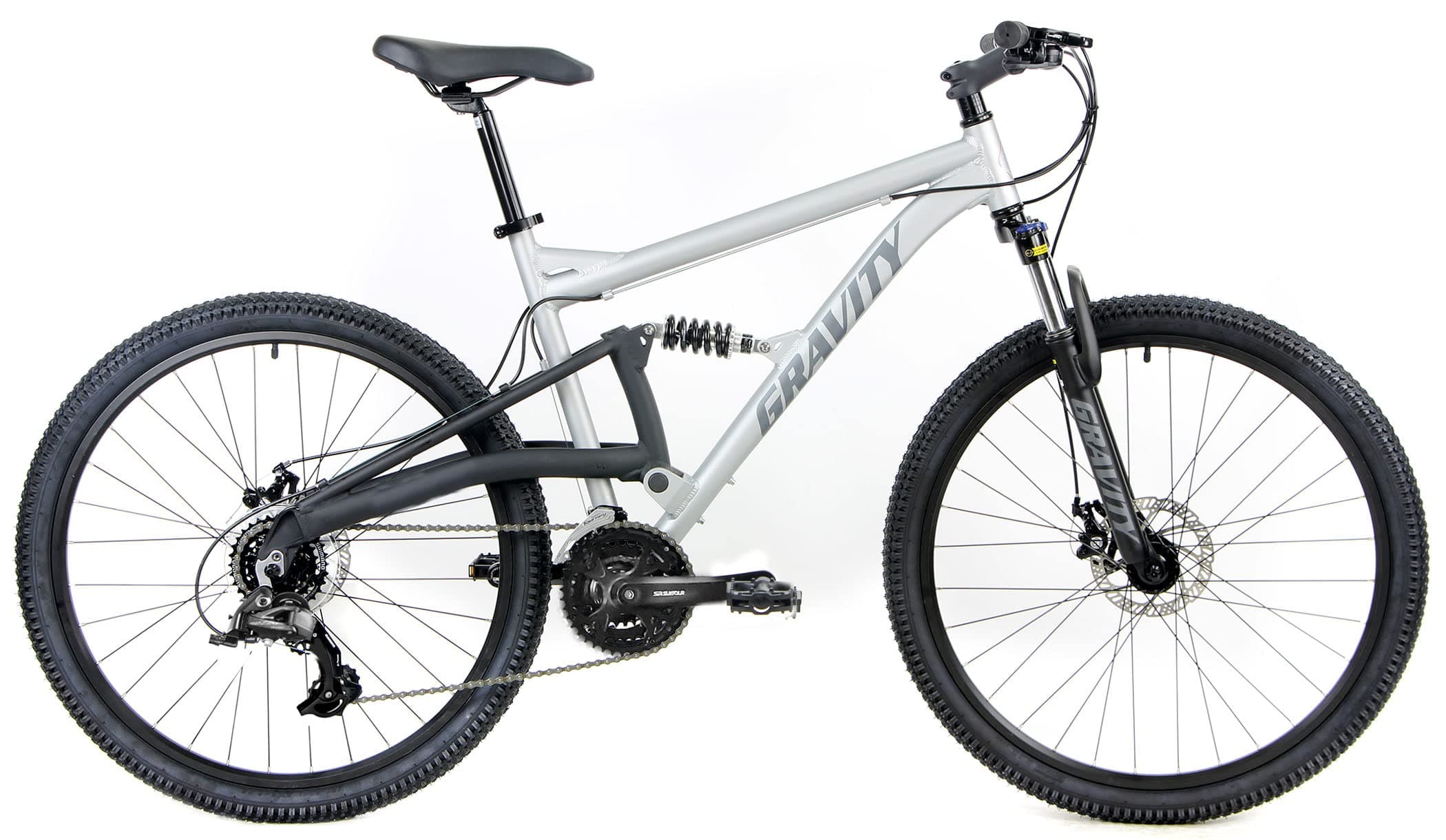 Gravity FSX 29DLX 24 Dual Suspension Mountain Bike with Disc Brakes Matt Ti Gray (19 inch = Lrg fits* 6'1" to 6'3")