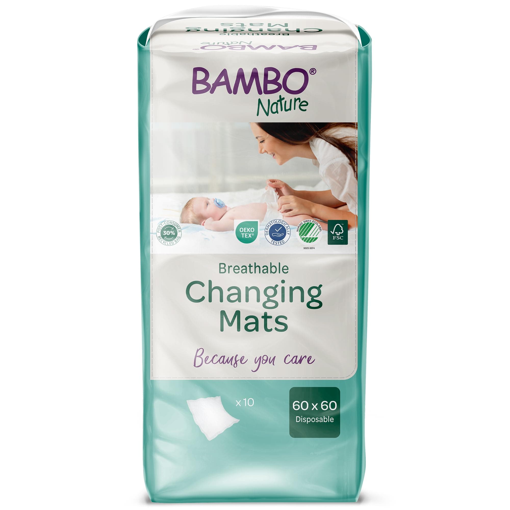 Bambo Nature Disposable 60x60cm Changing Mat - Pack of 10