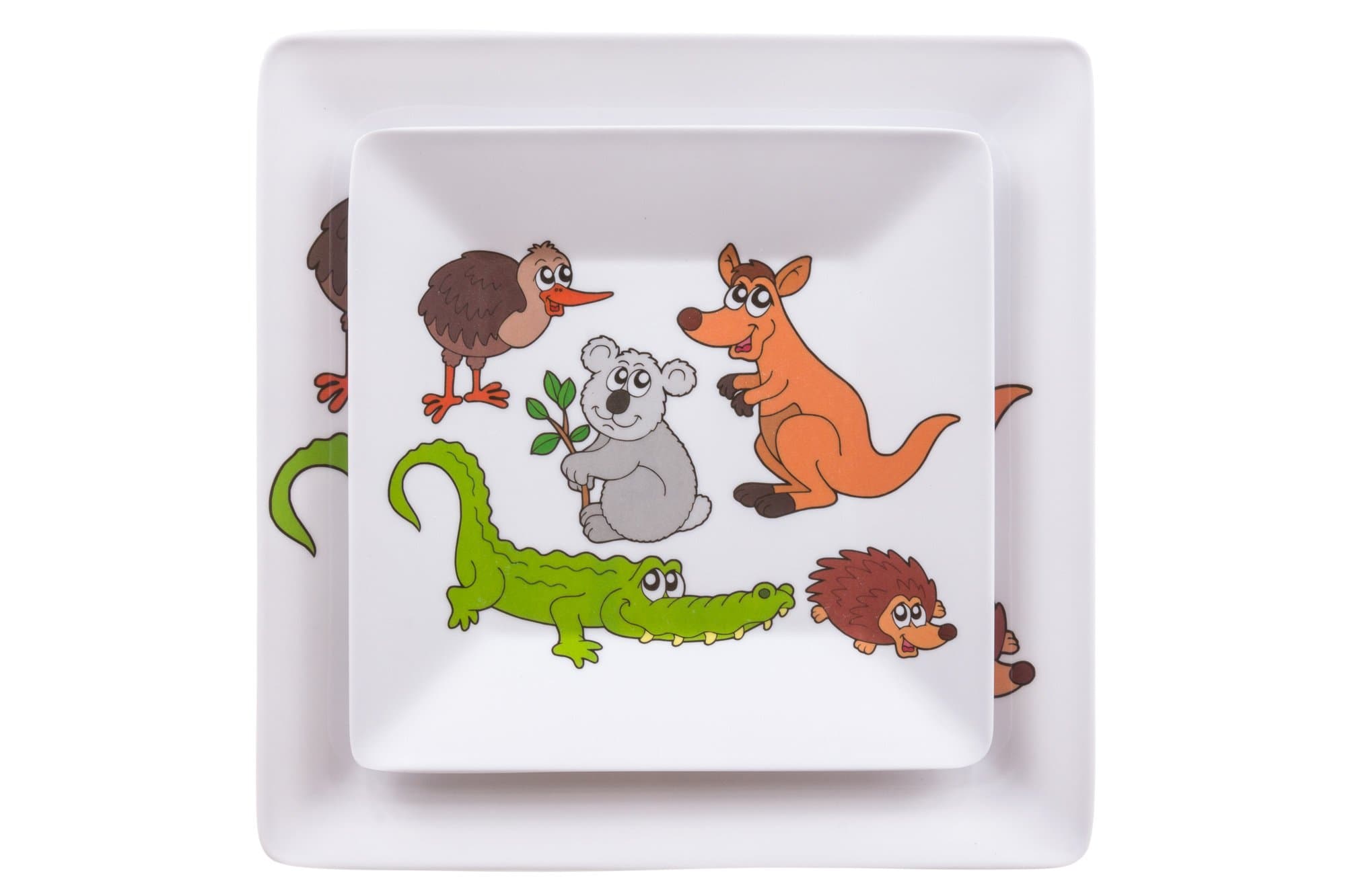 Slice of Australia Melamine Plates Set of 2 (1 x 8 inch and 1 x 10.5 inch)...Unique Australian Animals Design
