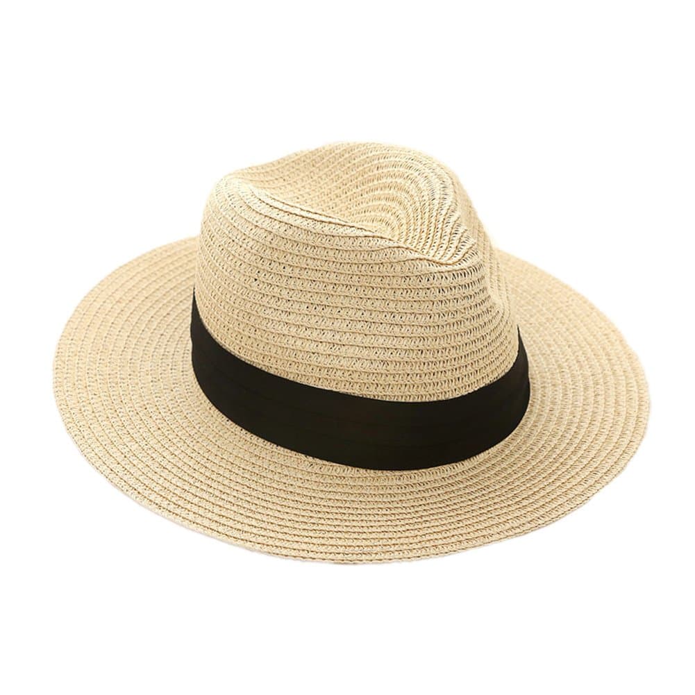 Mens/Ladies Summer Sun Hat - Packable Fedora Sun Hats w/Travel Tube Panama Trilby Hat -Beach Sun Floppy Derby Hat Wide Brim Straw Cap