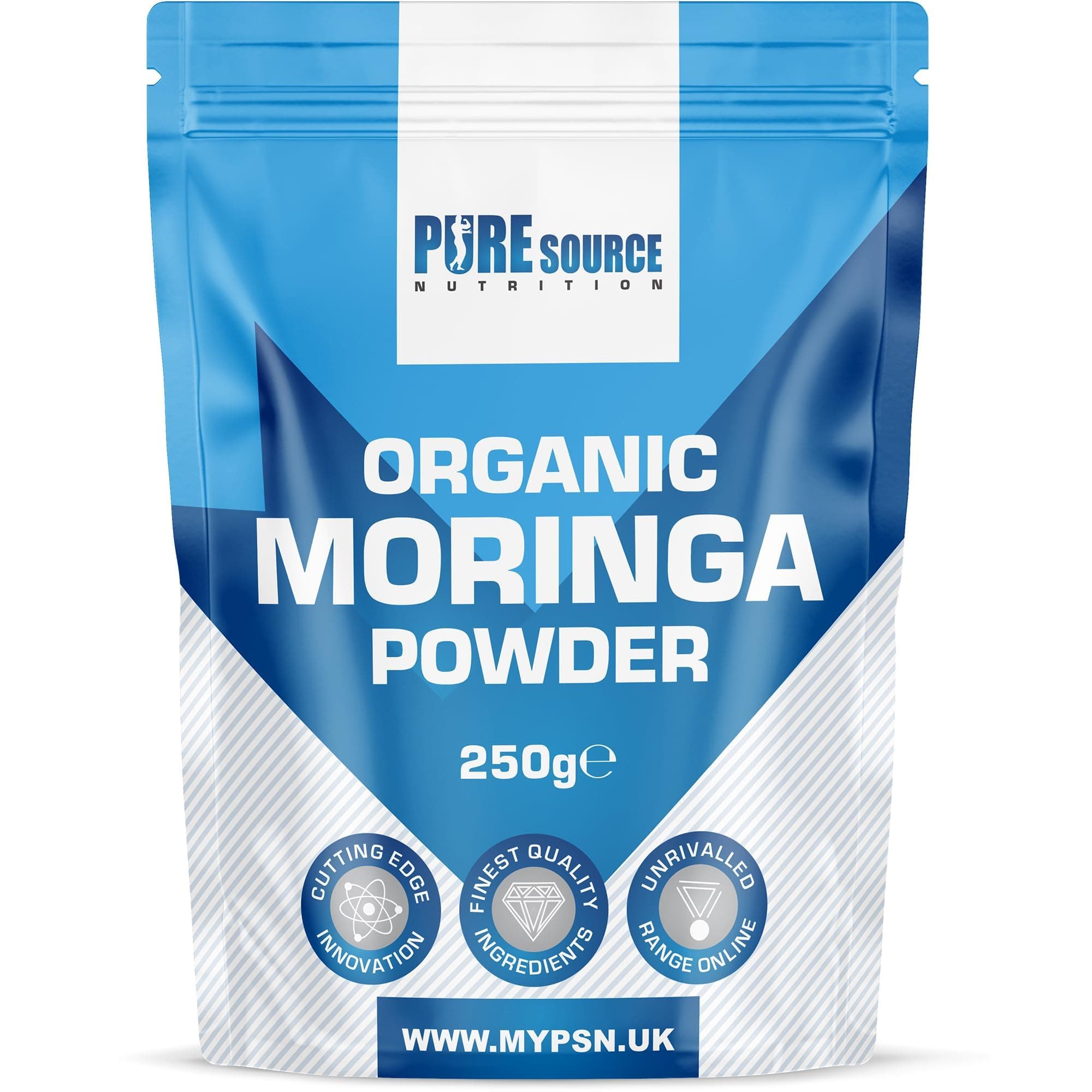 Organic Moringa Leaf Powder Gluten Free Natural and Pure Leaves Picked from The Moringa Oleifera Plant - Superleaf Superfood Powder by Pure Source Nutrition (250g)