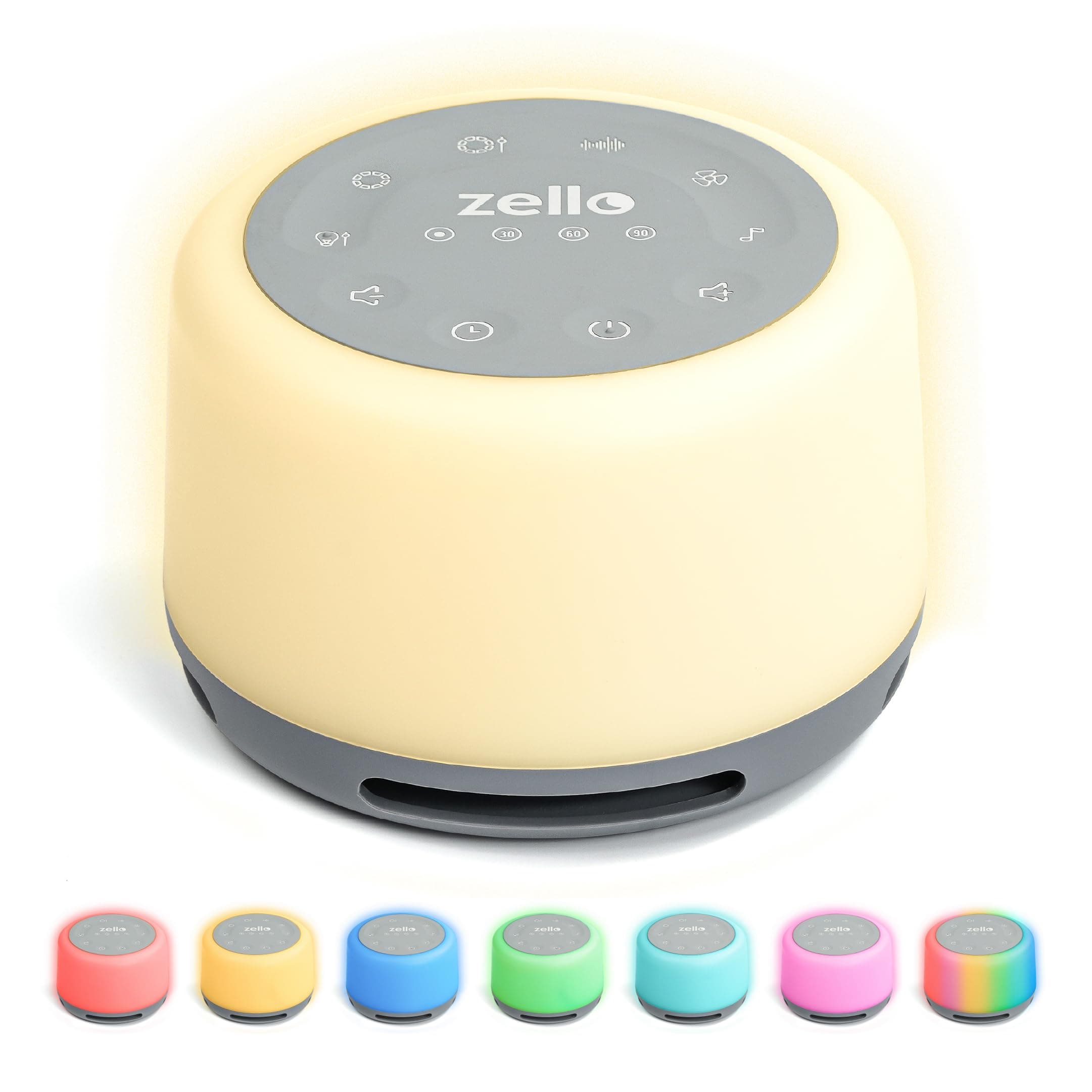 Award Winning Zello Original White Noise Machine Baby White Noise Sound Machine for Adults Kids Baby 30 Soothing Sounds 7 Colour Night Light Memory Function Rechargeable Sleep Timer Baby Sleep Aid