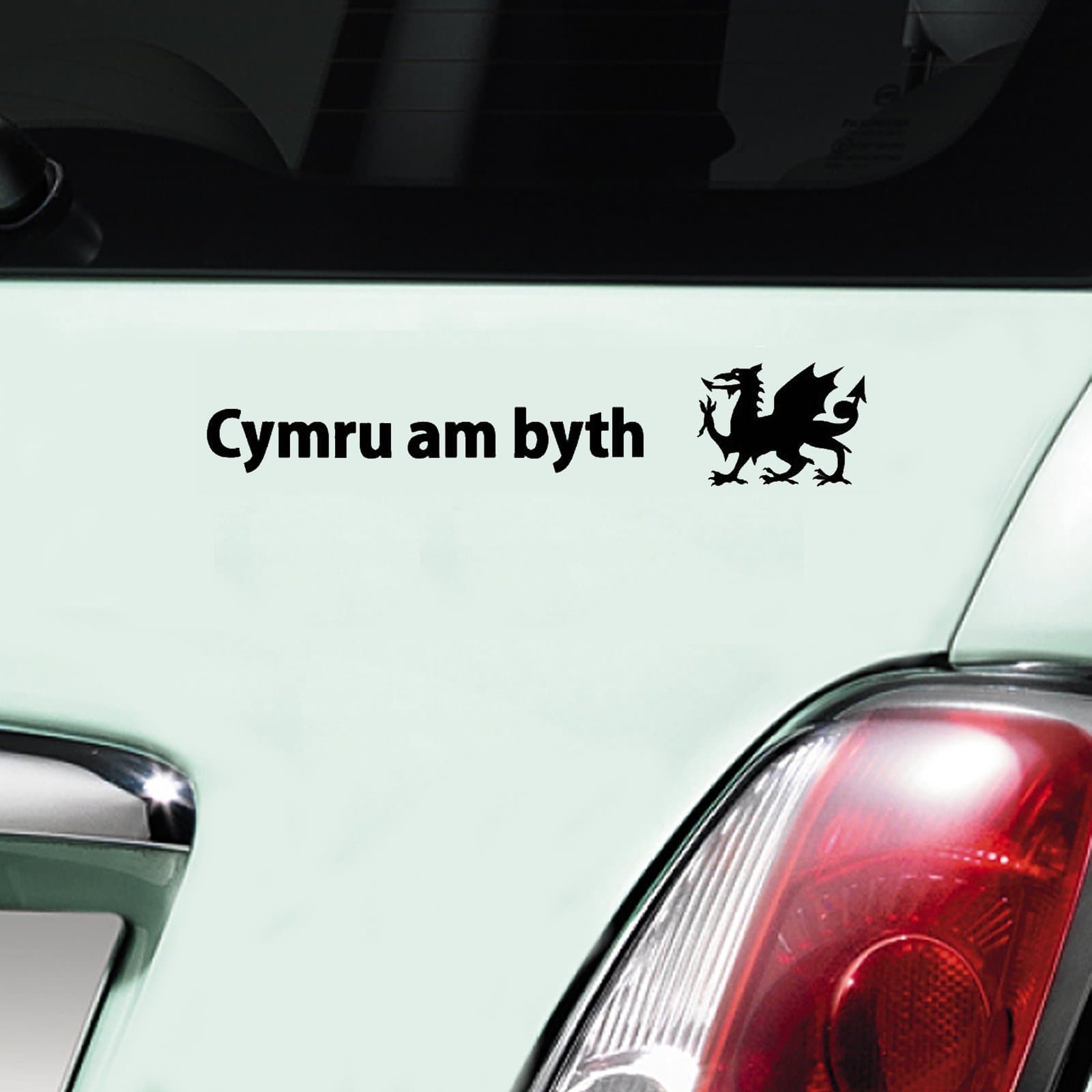Cymru am byth - Black Car Sticker Decal Vinyl Window Sticker.