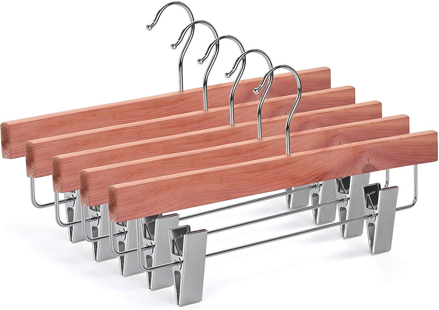 TOPIA HANGER 10 Pack American Red Cedar Natural Wooden Pants Hangers CT07P