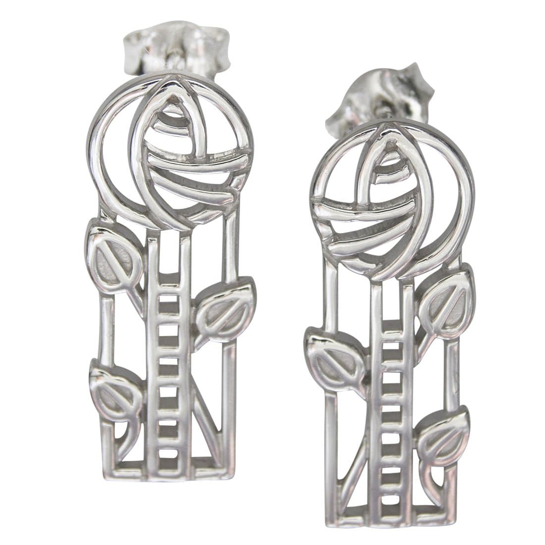 Charles Rennie Mackintosh Silver Earrings - Windyhill - 734
