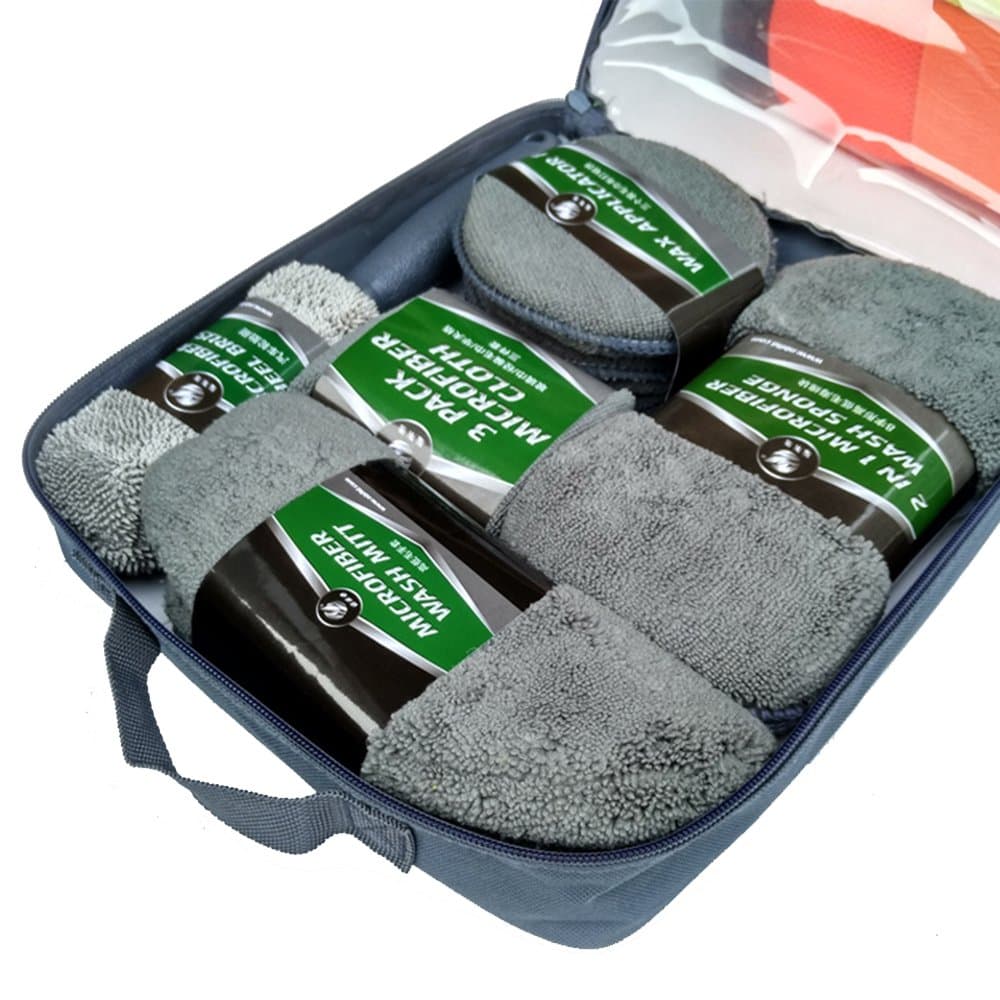 Fristee Car Valet Pack With Wash Mitt And Sponge Luxury Car Care In Pack Set of 9