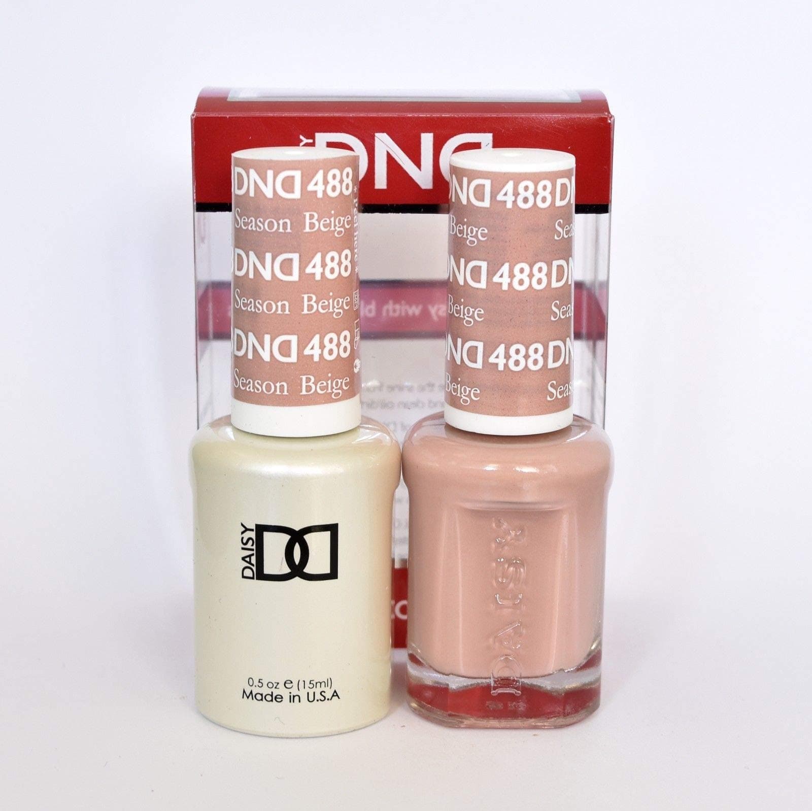 DND Gel DAISY DUO (GEL POLISH & MATCHING NAIL LACQUER) - 488 - SEASON BEIGE 15ML BOTTLES