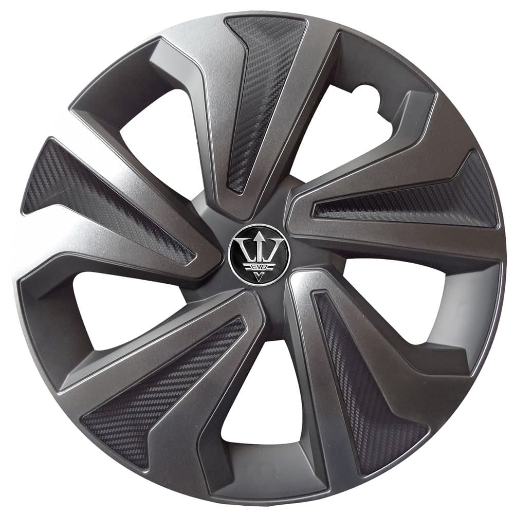 Street Rhino 15'' Carbon/Metallic Grey Hamilton Wheel Covers/Rims x4 Designed For Honda Civic
