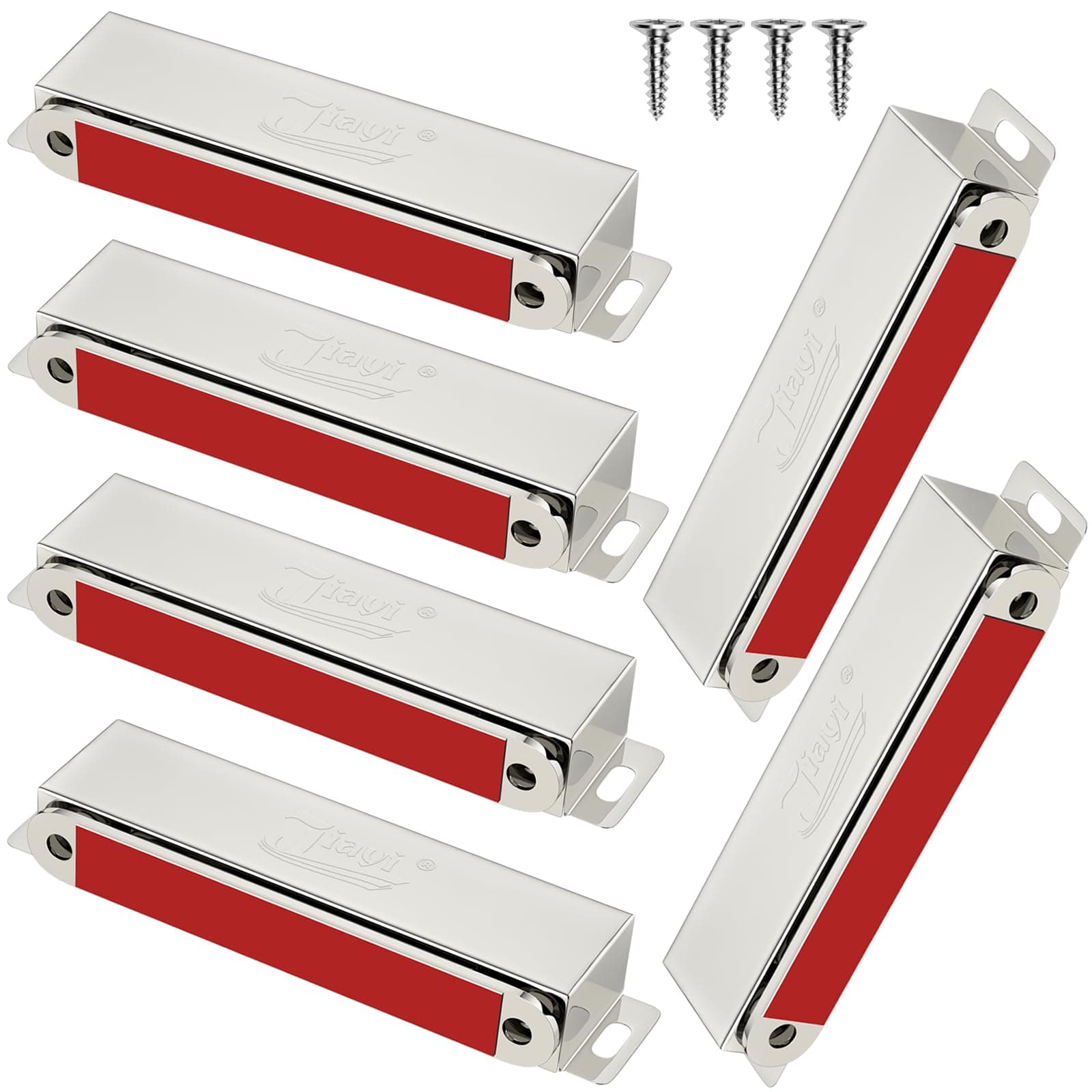 Jiayi Door Magnets 6 Pack Cabinet Magnets 62 Lbs Door Magnetic Catch Strong Stainless Steel Cabinet Magnetic Catch Heavy Duty RV Magnetic Cabinet Latch for Kitchen Cupboard Magnetic Closure