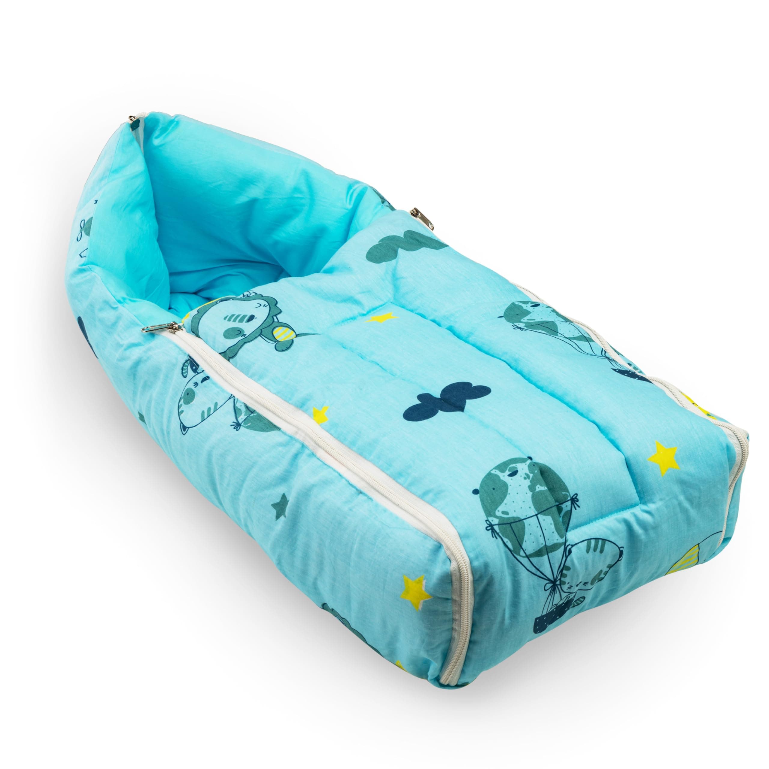 Luv Lap 3 in 1 Baby Bed, Sleeping Bag & Carry Nest, Cotton Baby Bedding for New Born & Infant, Portable Bassinet, for Baby Carrying & co Sleeping, Unisex Baby Sleeping Bed, 0M+ (Blue Pilot Print)
