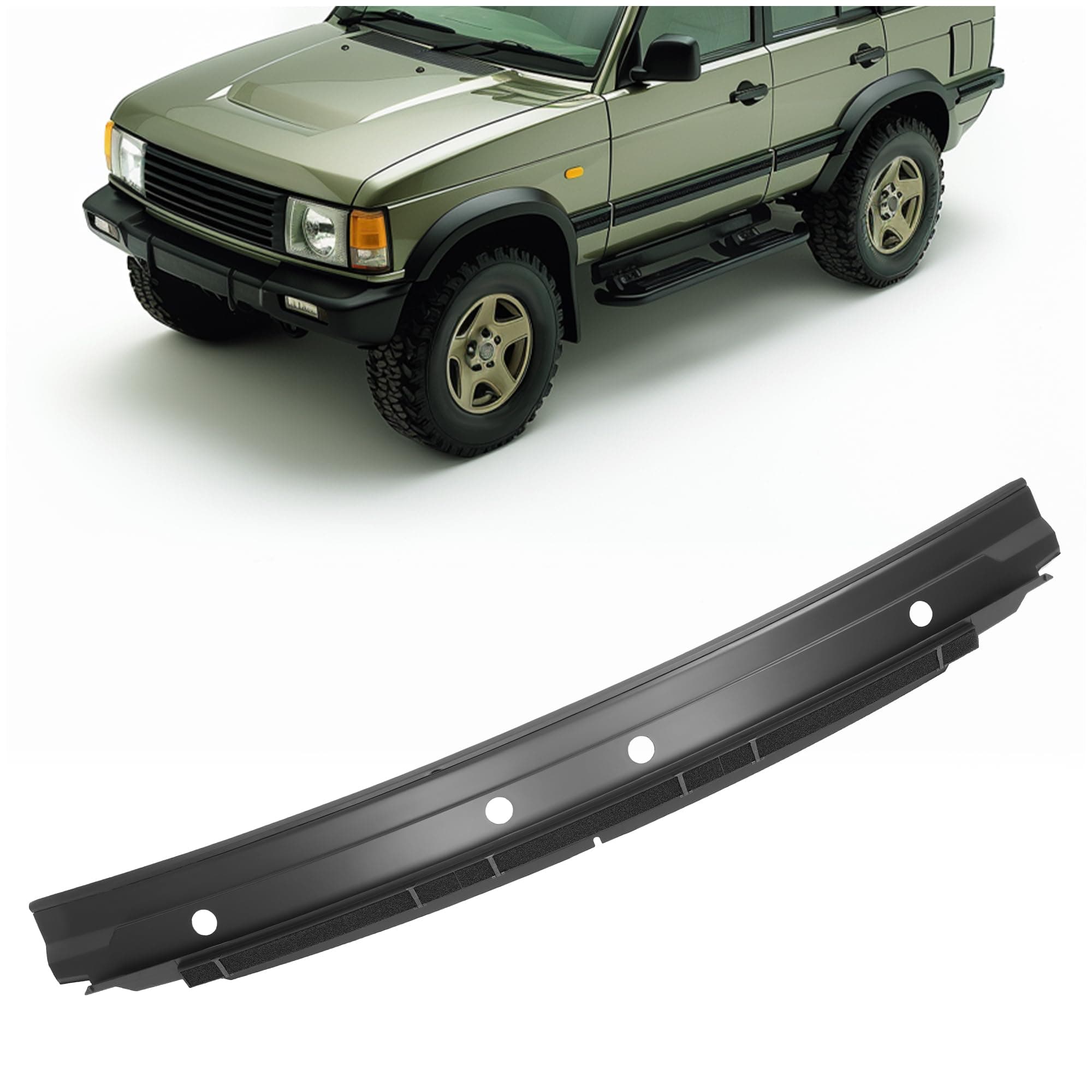 KUAFU Front Wiper Cowl Panel Cover Molding Trim Compatible with 1999-2004 Land Rover Discovery II Replacement for JAK000010PMA Window Wiper Panel Vent Windshield Grille Painted Black Plastic