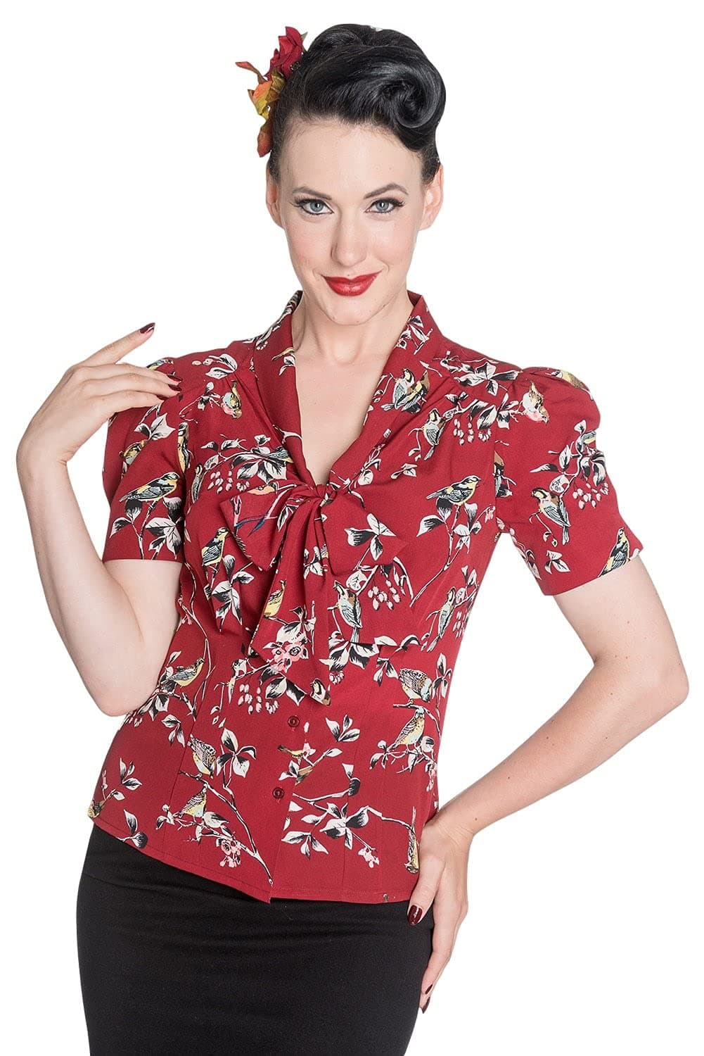 Birdy 40s 50s Pin Up Landgirl WW2 Retro Vintage Style Blouse