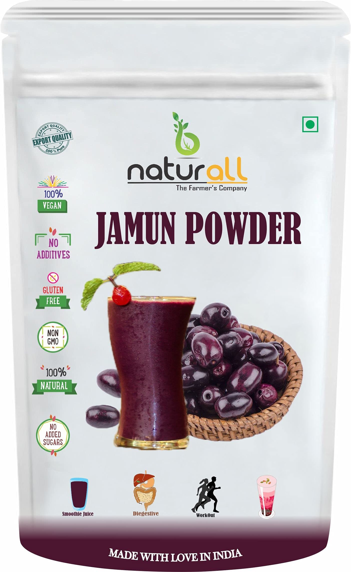 B Naturall Jamun Fruit Juice powder | Dry, No Added Sugars and Preservatives - 500 GM By B Naturall