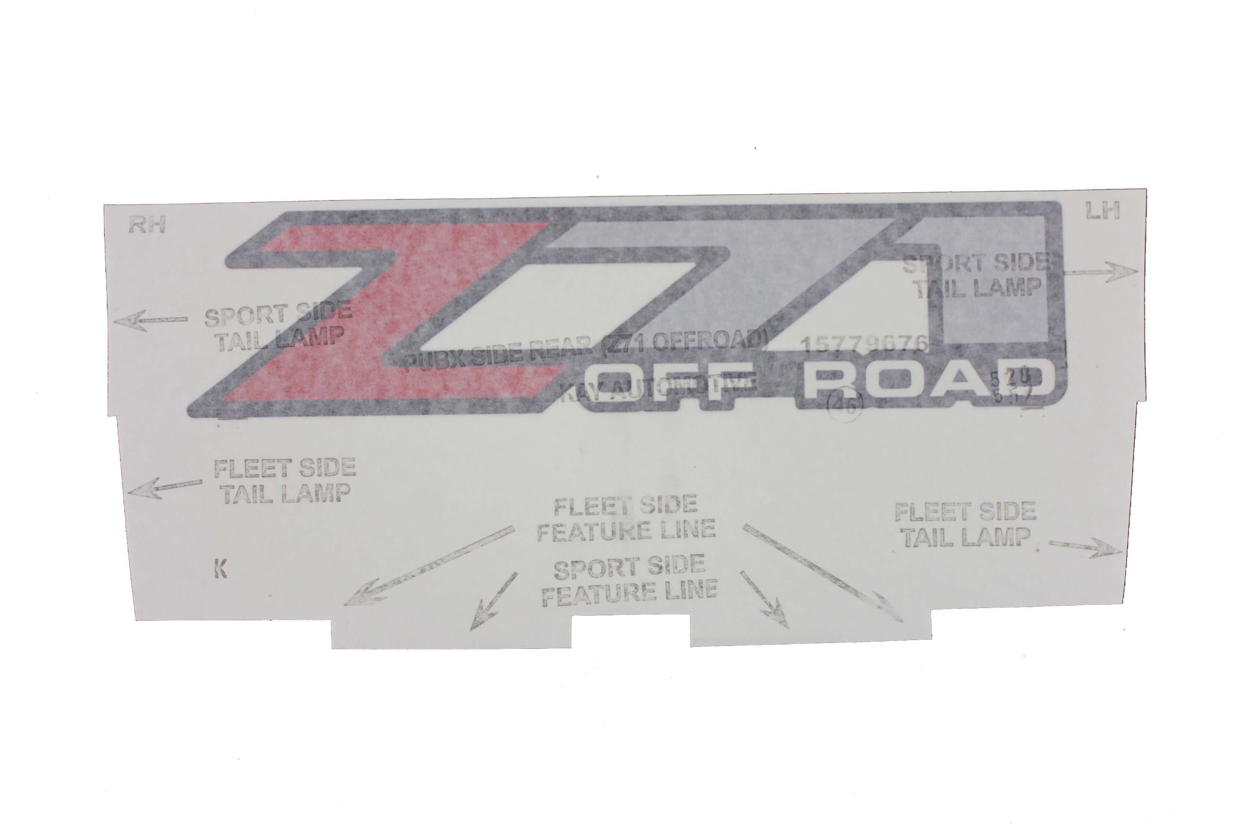 Genuine GM Accessories 15779676 Right Bedside Z71 Off-Road Decal