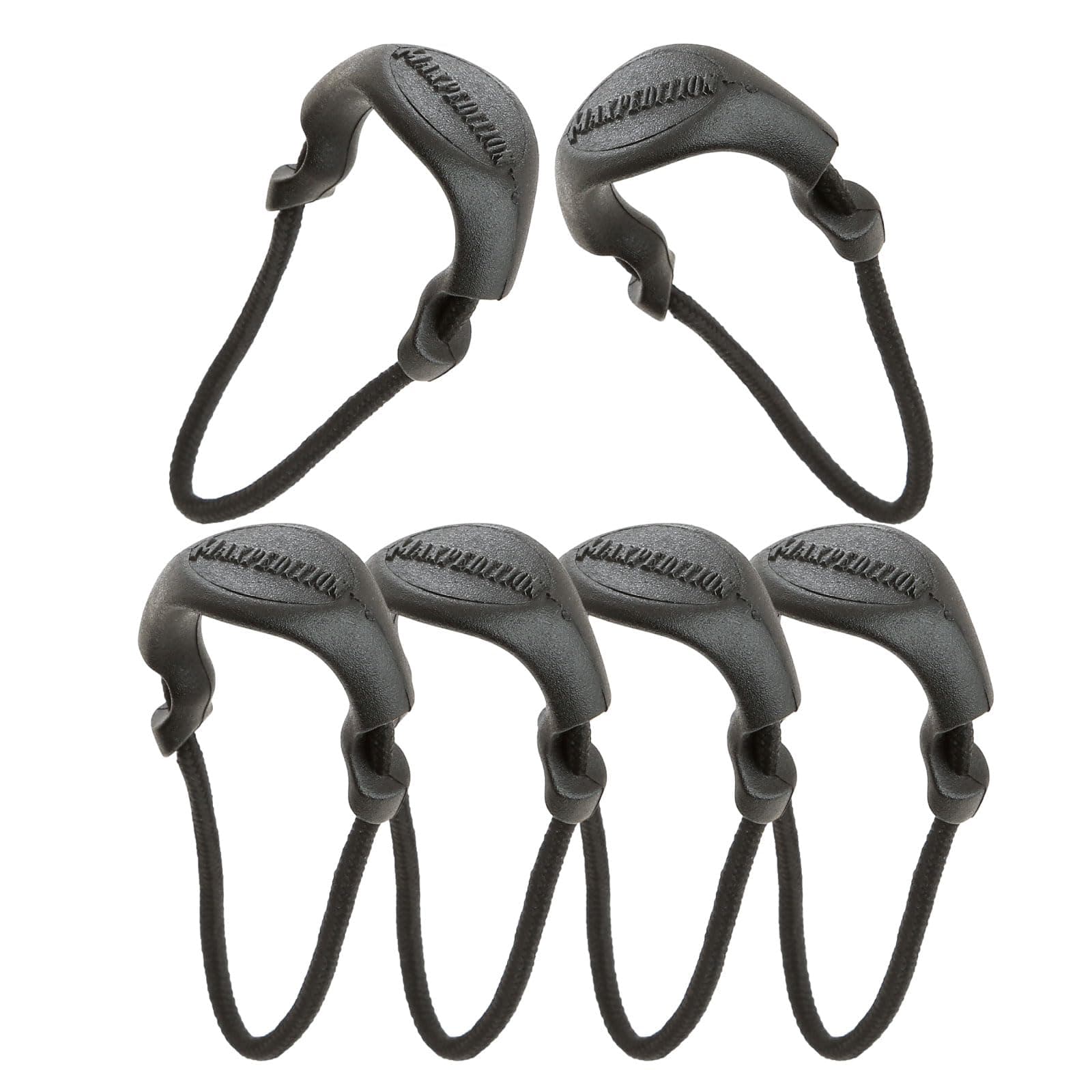 Positive Grip Zipper Pulls (Pack of 6) (Large) (Black)