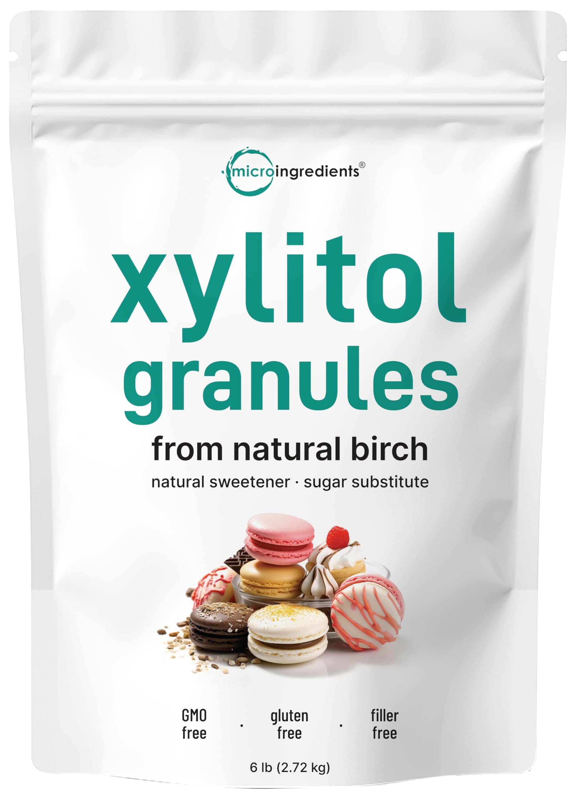 Micro Ingredients Xylitol Sweetener, 6 Pounds, Natural Sweetener, 1:1 Sugar Substitute and Low Calorie, Great for Baking and Cooking, No After Taste, Keto Friendly