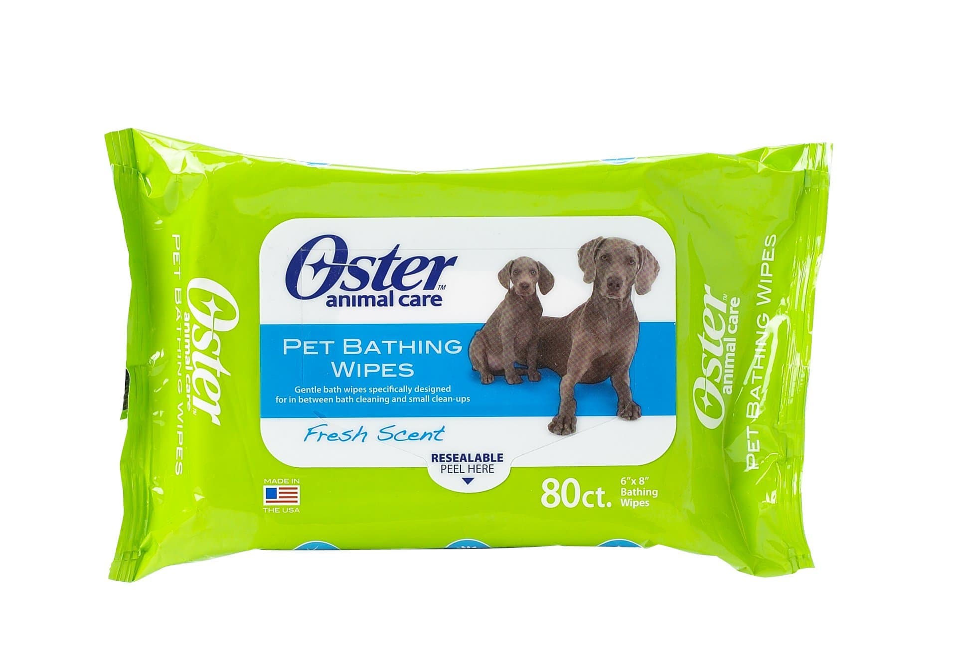 Oster Animal Care Fresh Scent Pet Bathing Wipes, 80-Count