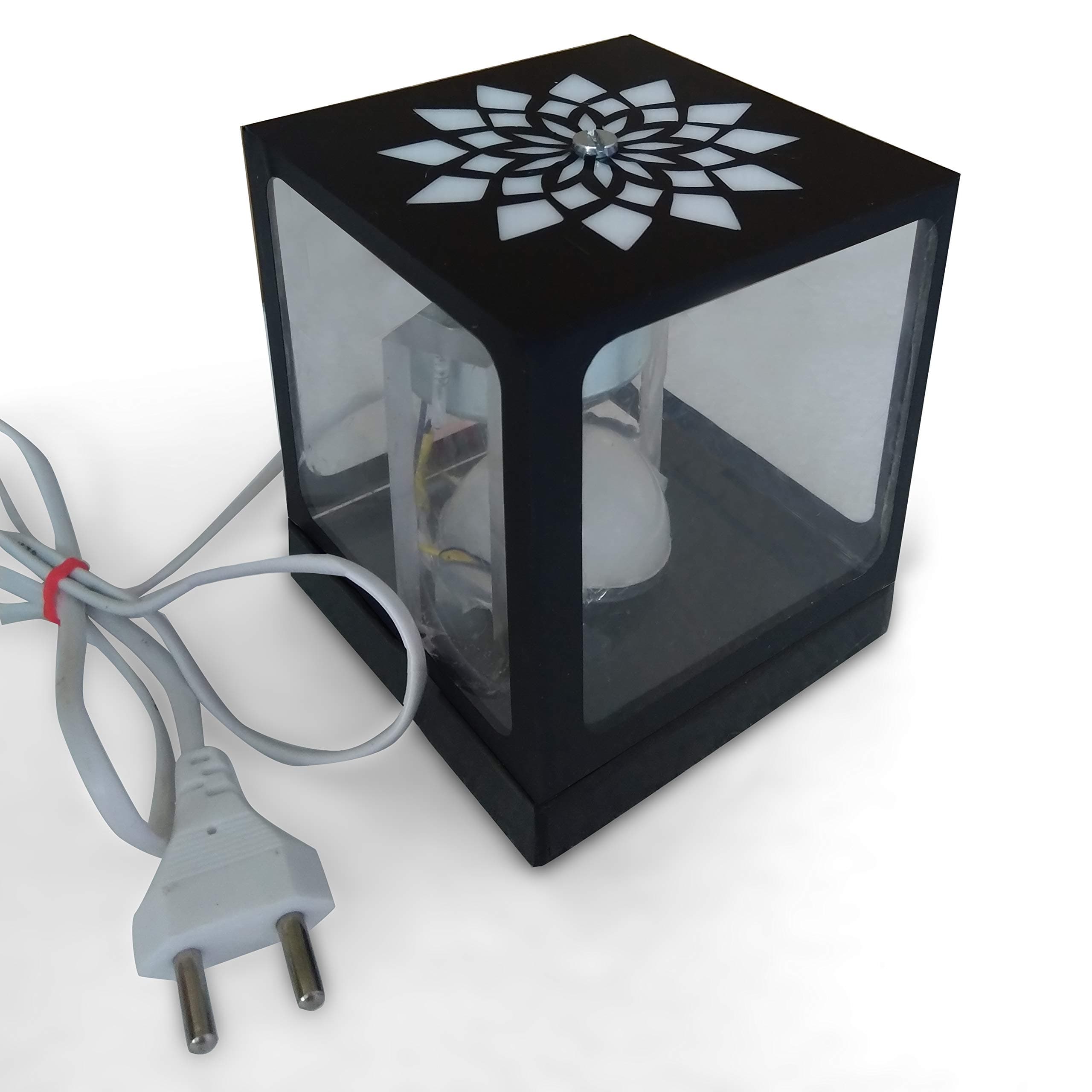 ZOCI VOCI Acrylic Anniversary Gift - Nostalgia Flora - Rotating LED Photo Lamp (Black - w/o Print)