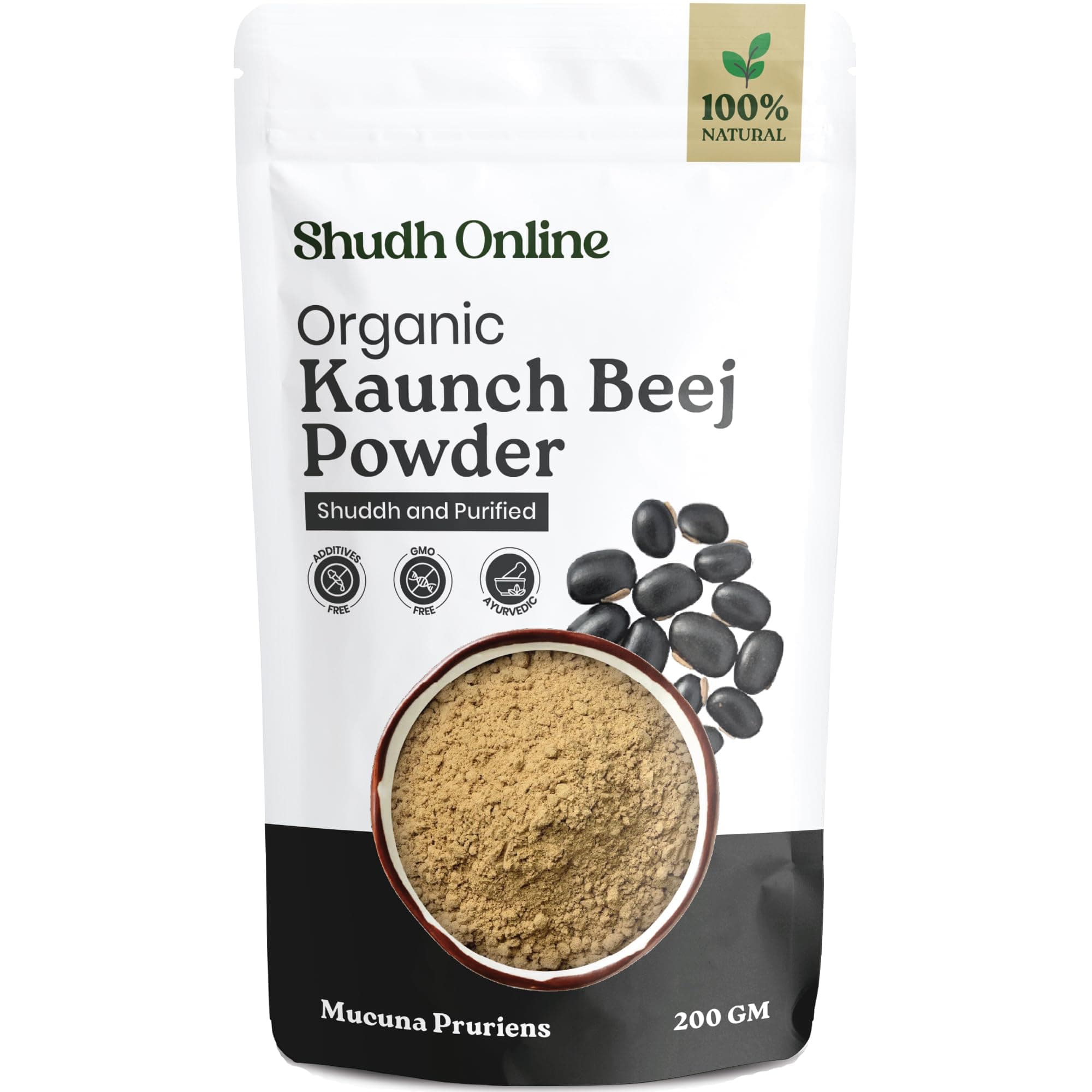 Black Kaunch Beej Powder, Konch Seed, Alkushi (200 Grams), Kala Koch ke Beej, Kauch, Mucuna Pruriens, Velvet Beans, Kapikachhu, Cowitch, Cowhage
