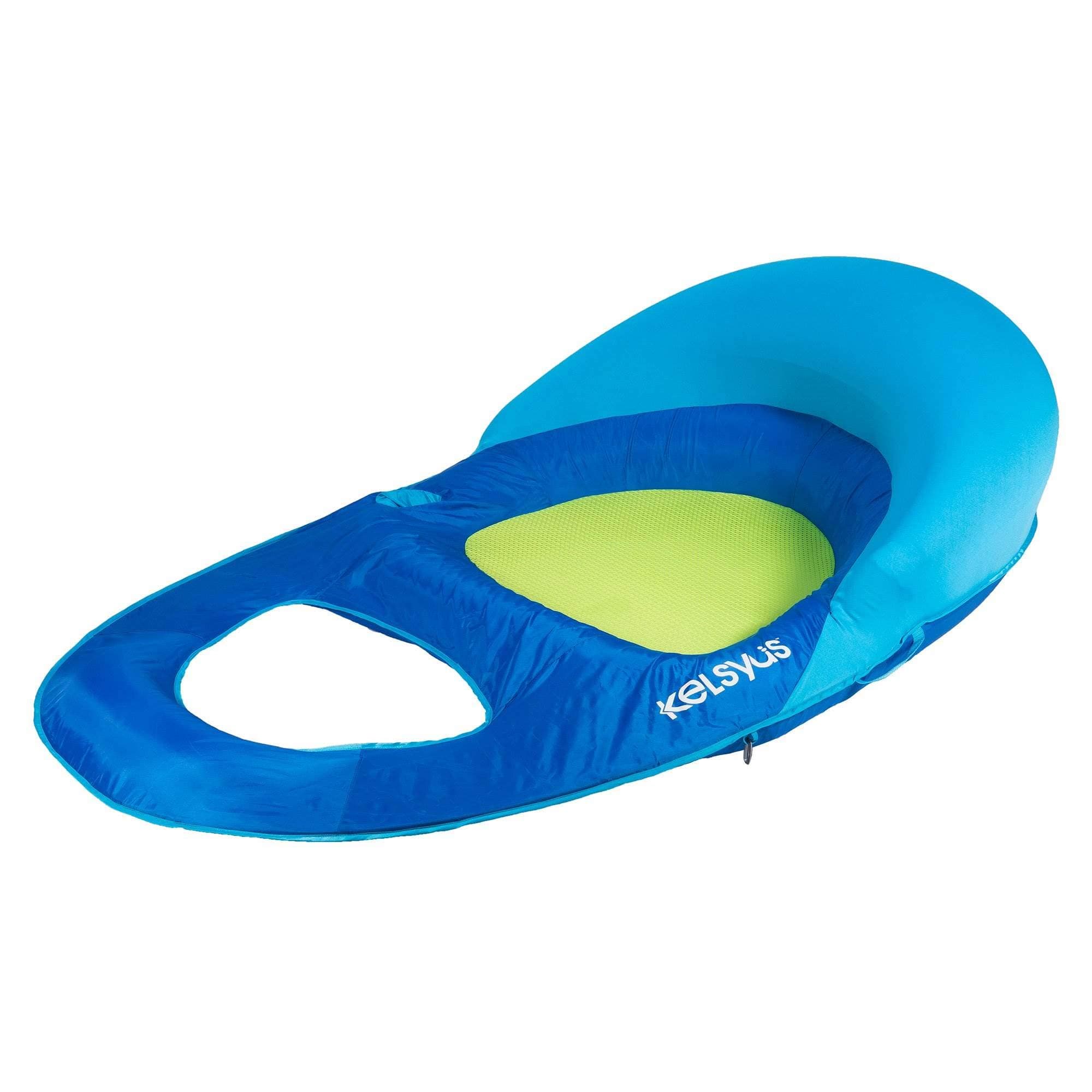 Kelsyus Deluxe Inflatable Floating Pool Lake Chaise Lounger, Blue and Green