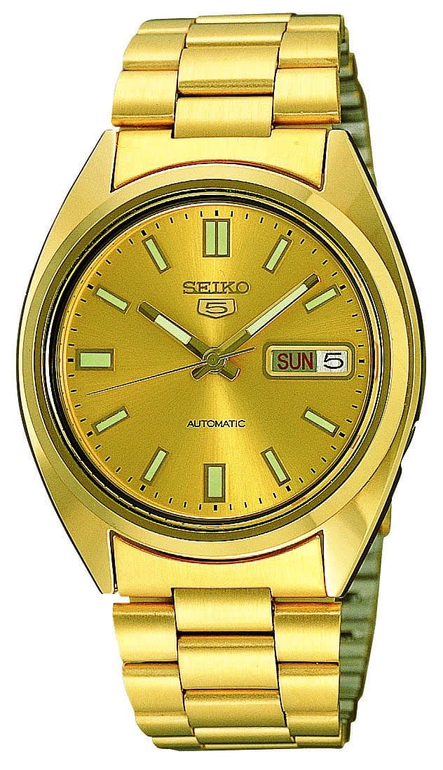 Seiko Men's SNXS80 Series 5 Gold Tone Stainless Steel Bracelet Watch
