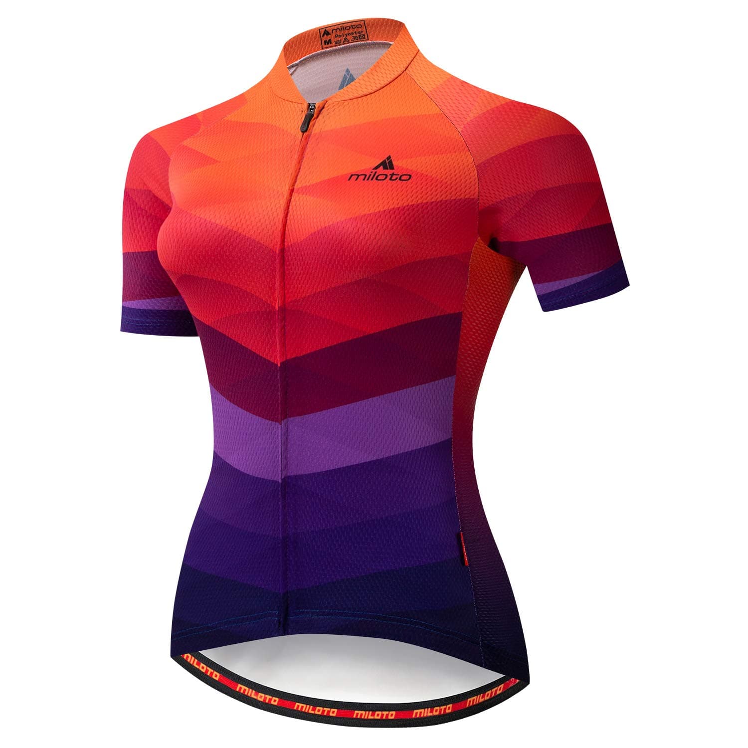 MILOTO Women's Cycling Jersey Short Sleeve Reflective Biking Tops
