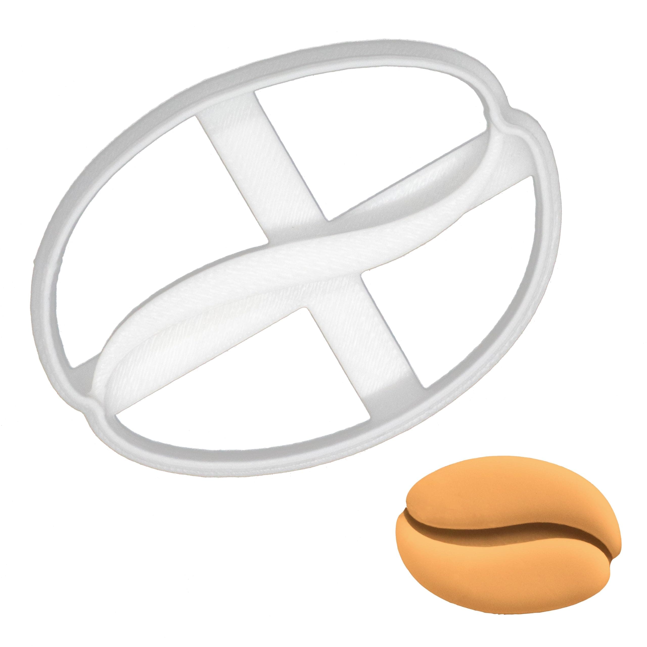 BAKERLOGY Coffee Bean Cookie Cutter - Detailed Biscuit Cutter Design for Baking and Crafts, Ideal on Fondant, Dough, Clay